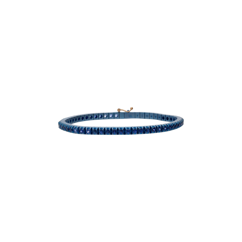 Mano | J . | BRACCIALE TENNIS IN TITANIO BLU E ZAFFIRI BLU - BTD7001 (1)