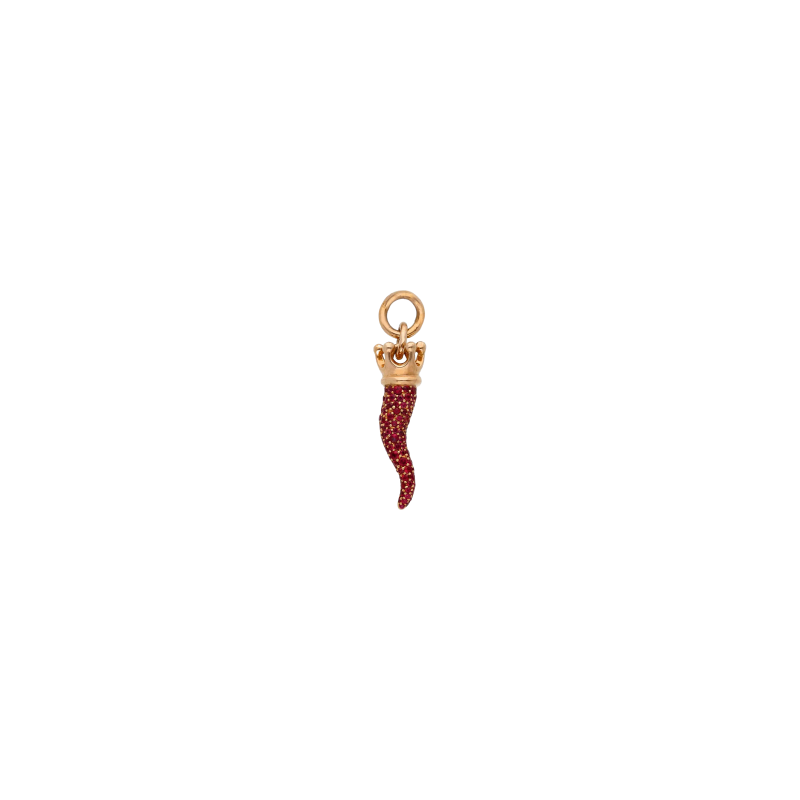 Bartorelli Italian Jewels | CIONDOLO CORNETTO IN ORO ROSA CON PAV&Eacute; DI RUBINI - 235637 (1)