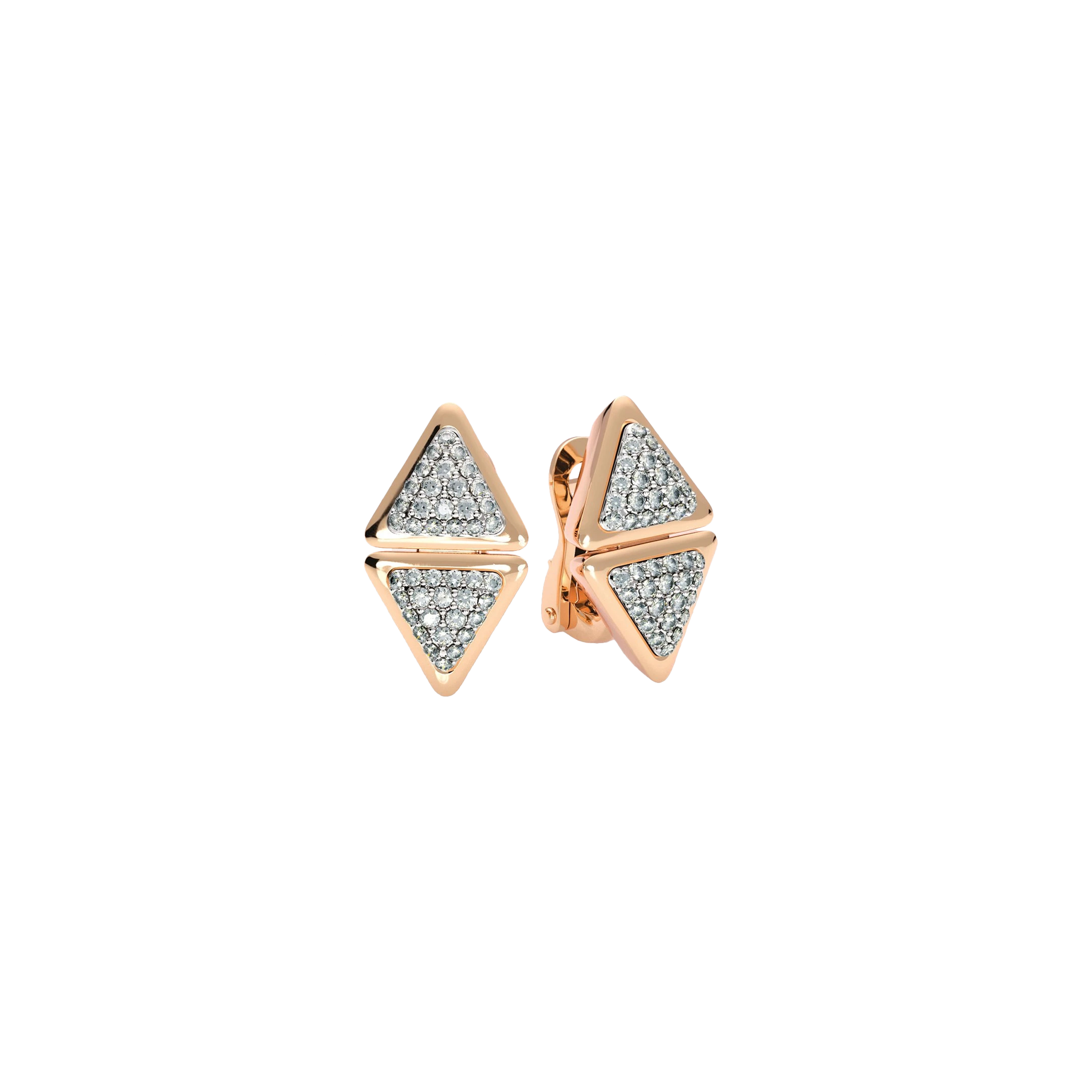 Avel Lenttan | ORECCHINI SHORT ANNIVERSARY IN ORO ROSA CON FULL PAV&Egrave; DI DIAMANTI - EA2-A-PK-01-01-01-00 (1)