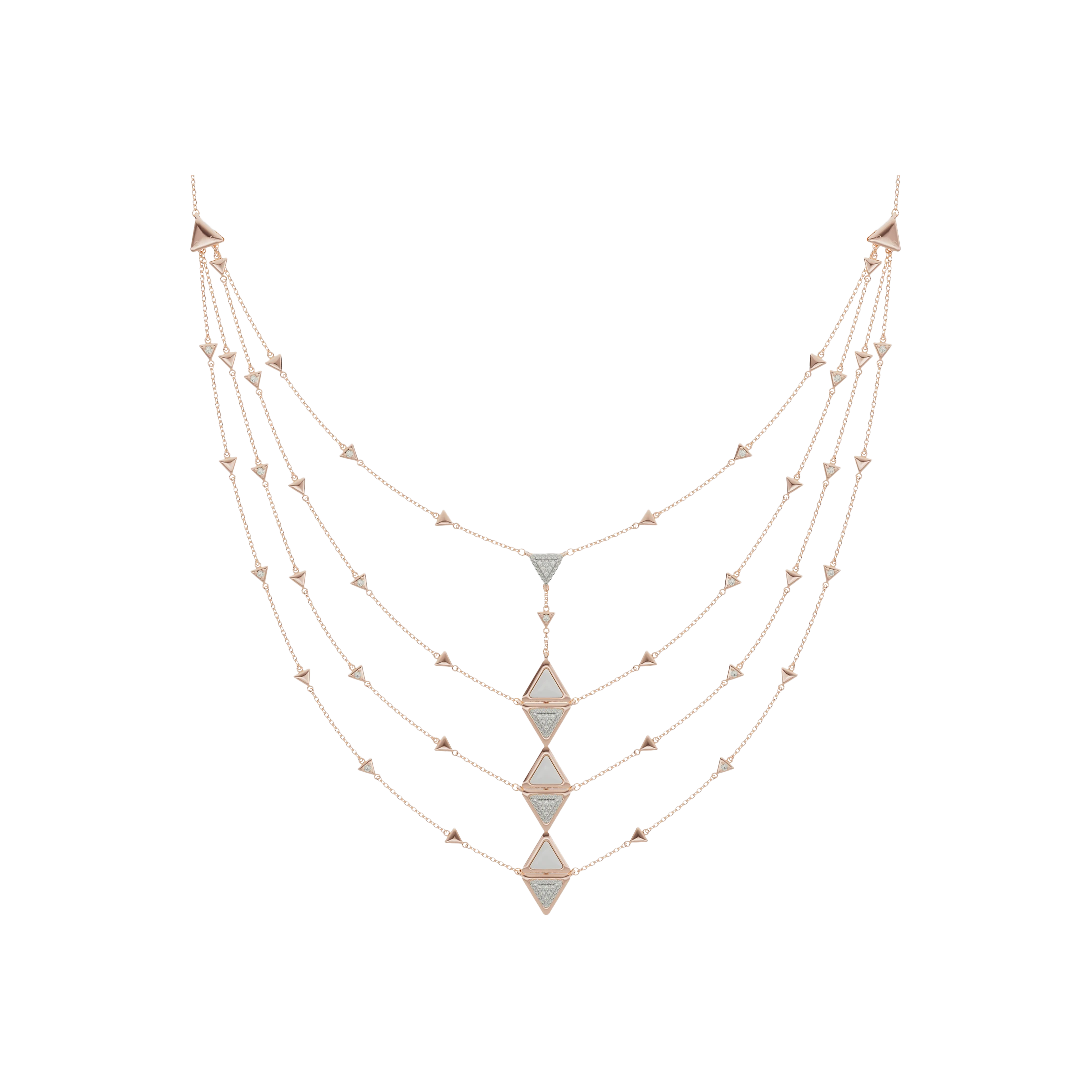 Avel Lenttan | COLLANA MULTY MIRROR EXQUISITE IN ORO ROSA, KOGOLONG E DIAMANTI - NKM-T-PK-21-00-01-00 (1)