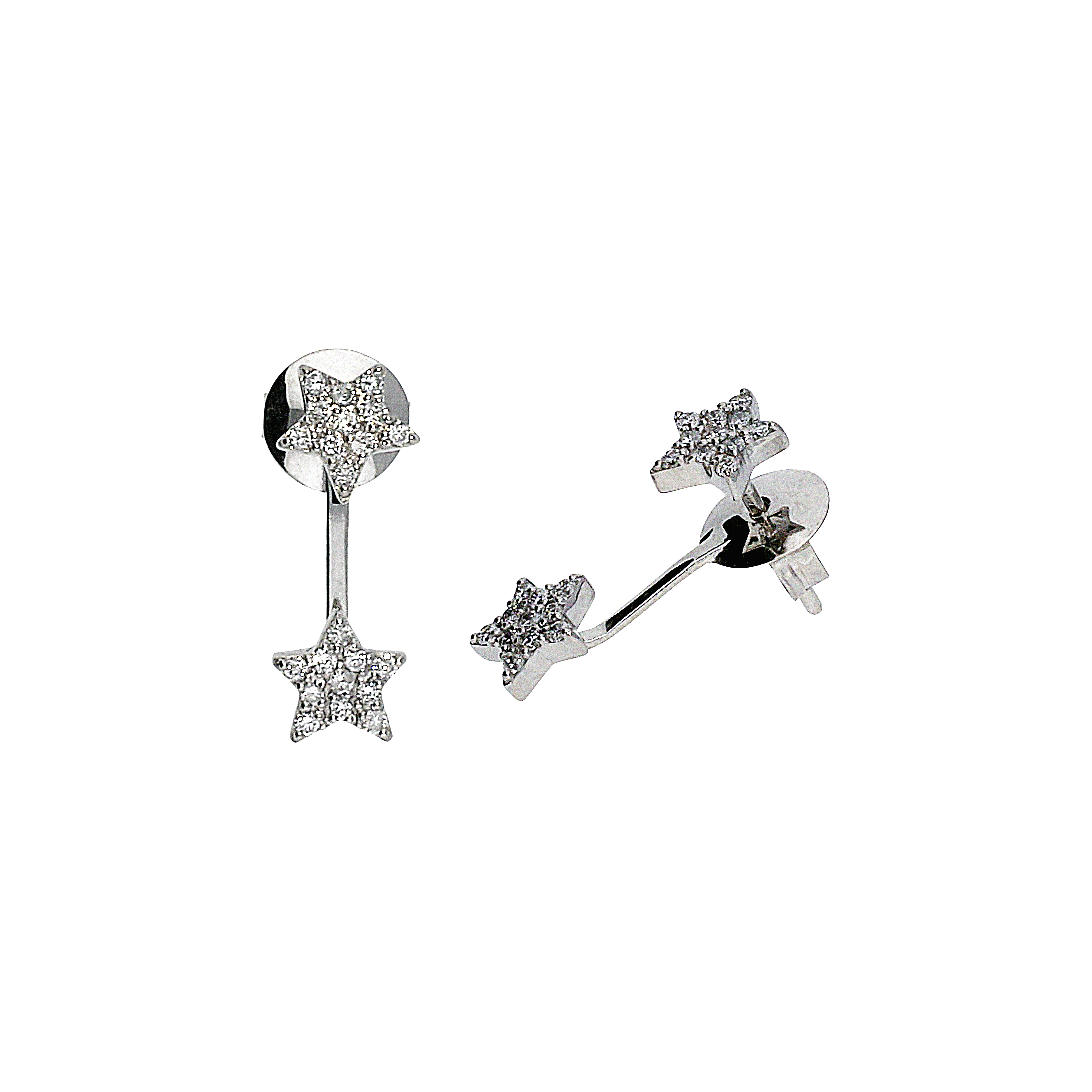 Bartorelli Italian Jewels | Orecchini in oro bianco 18 carati e diamanti bianchi taglio brillante - ORP324/7-OB (1)