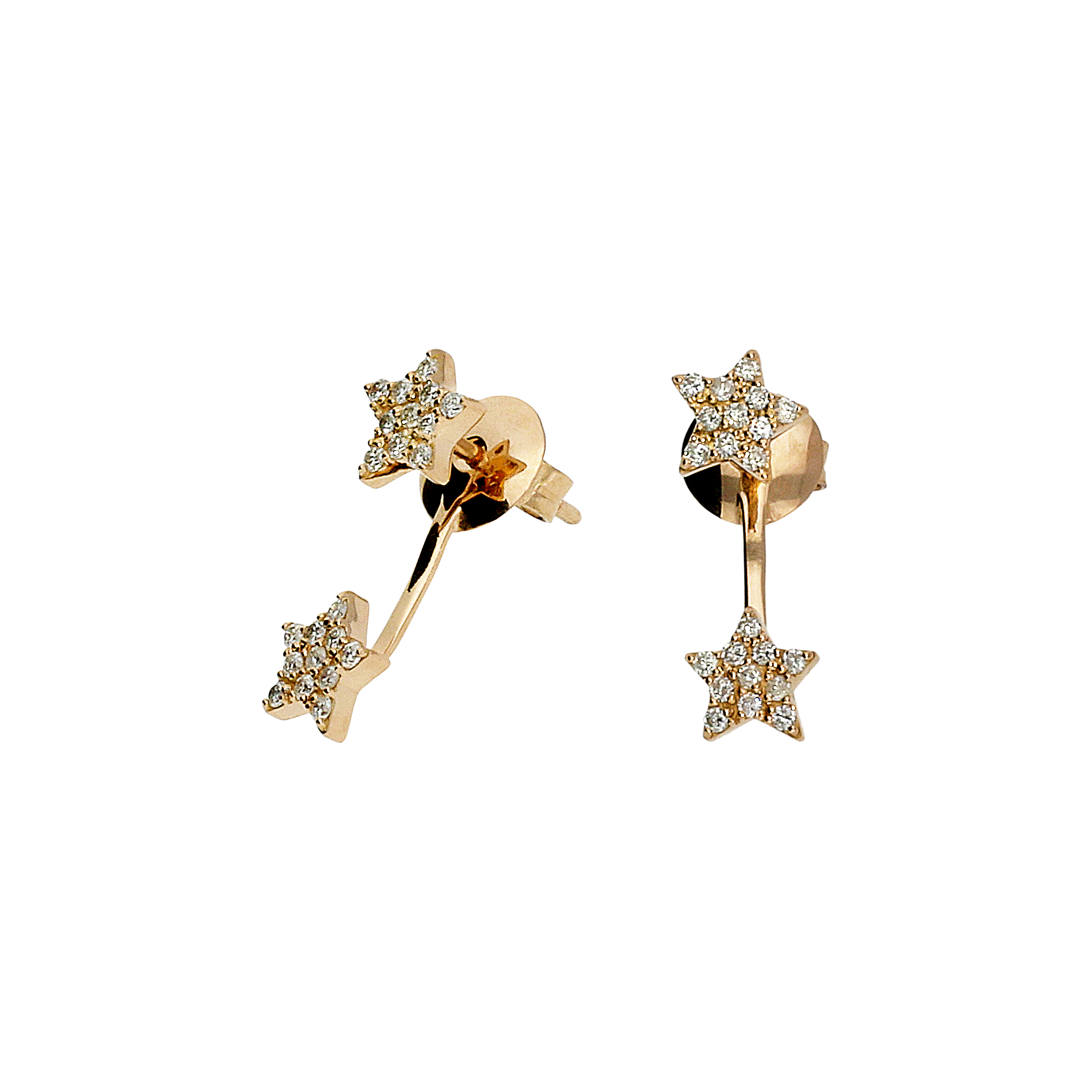 Bartorelli Italian Jewels | Orecchini in oro rosa 18 carati e diamanti bianchi taglio brillante - ORP324/7-OR (1)