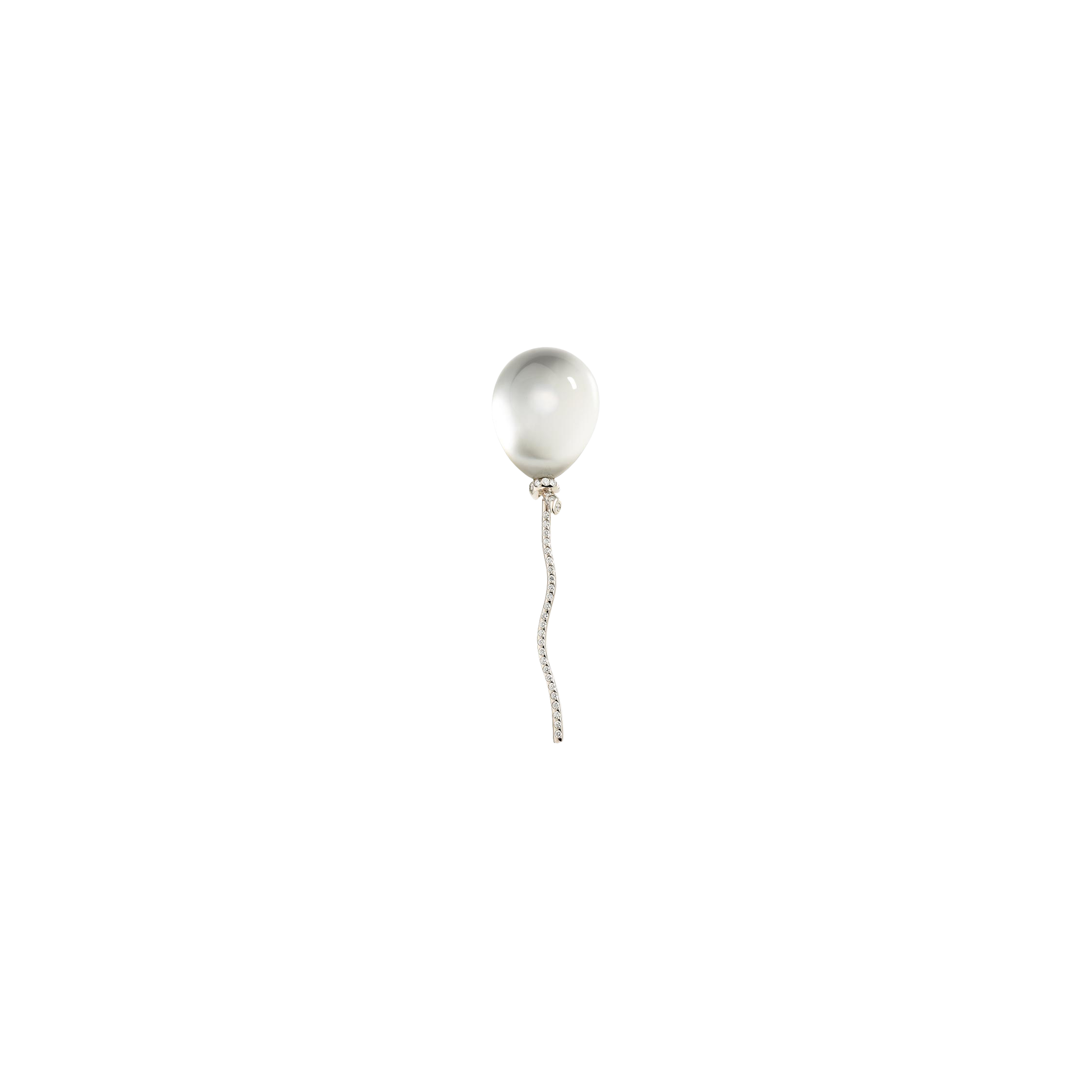 Vhernier | MONO ORECCHINO PALLONCINO IN ORO BIANCO CON DIAMANTI E CRISTALLO MADREPERLA - P00786MB403 (1)