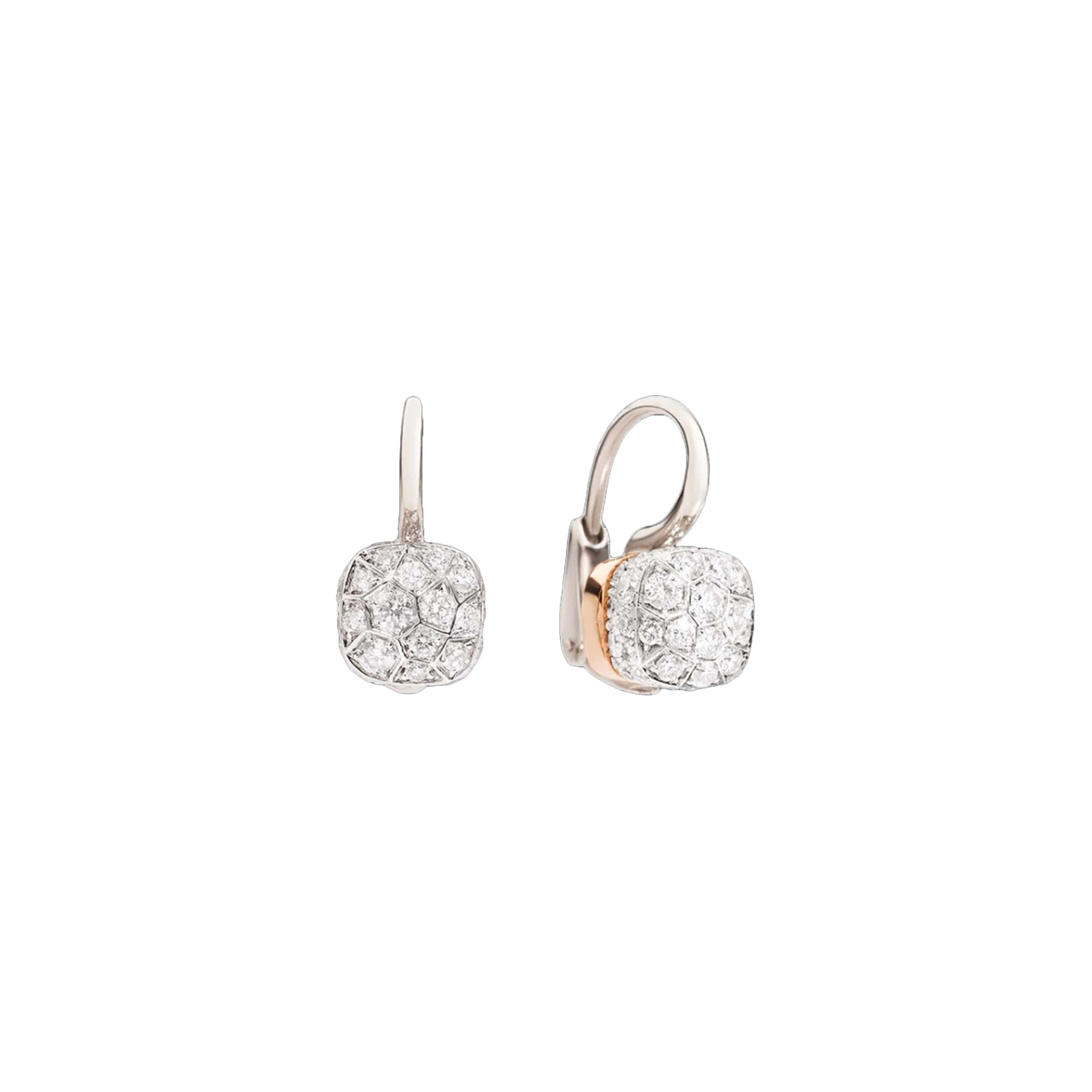 Pomellato | POMELLATO - ORECCHINI NUDO SOLITAIRE IN ORO BIANCO E ROSA CON DIAMANTI - POB5010O6000DB000 - POB5010O6000DB000 (1)