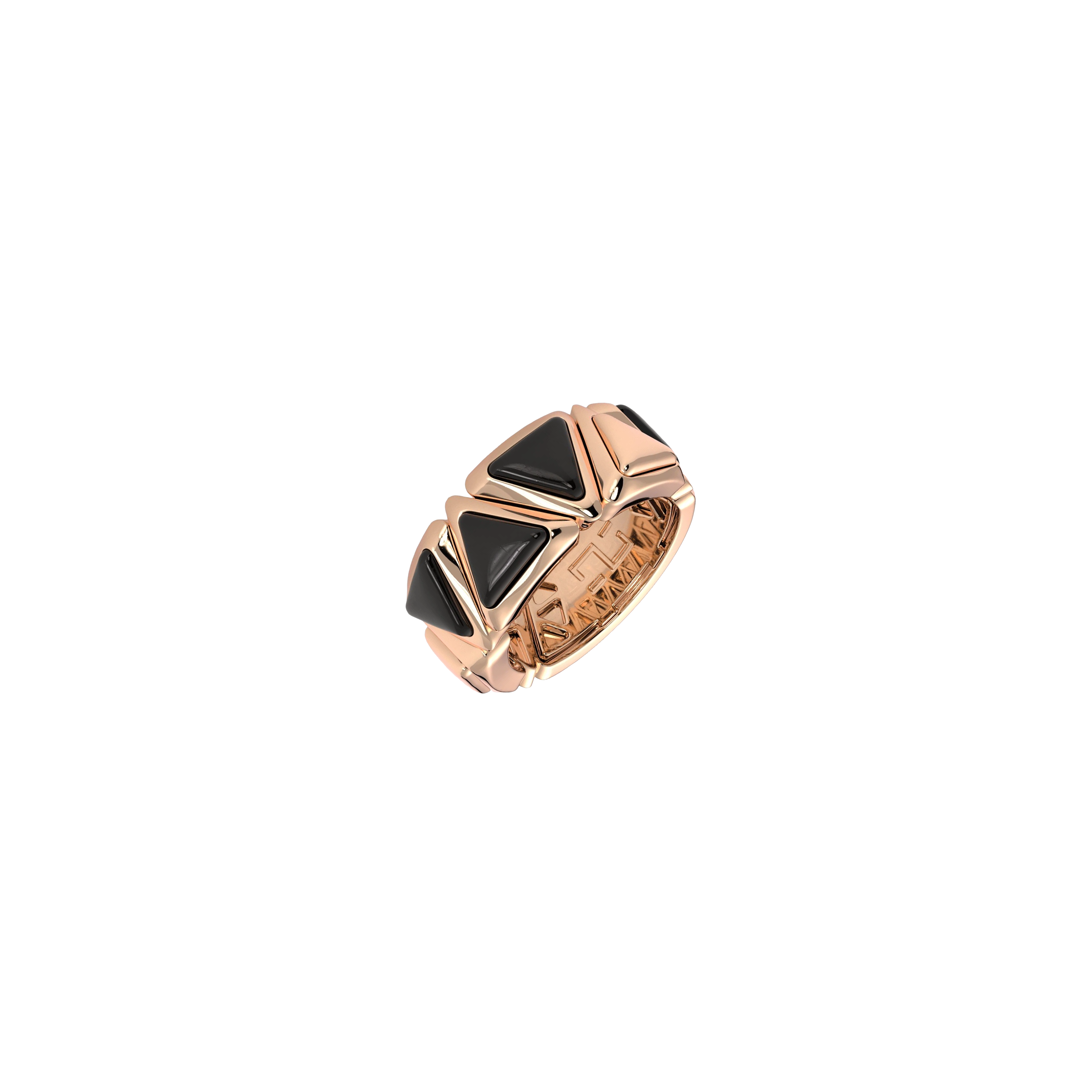 Avel Lenttan | ANELLO MIRROR GEM IN ORO ROSA E ONICE - RG7-B-PK-15-00-00-00 (1)
