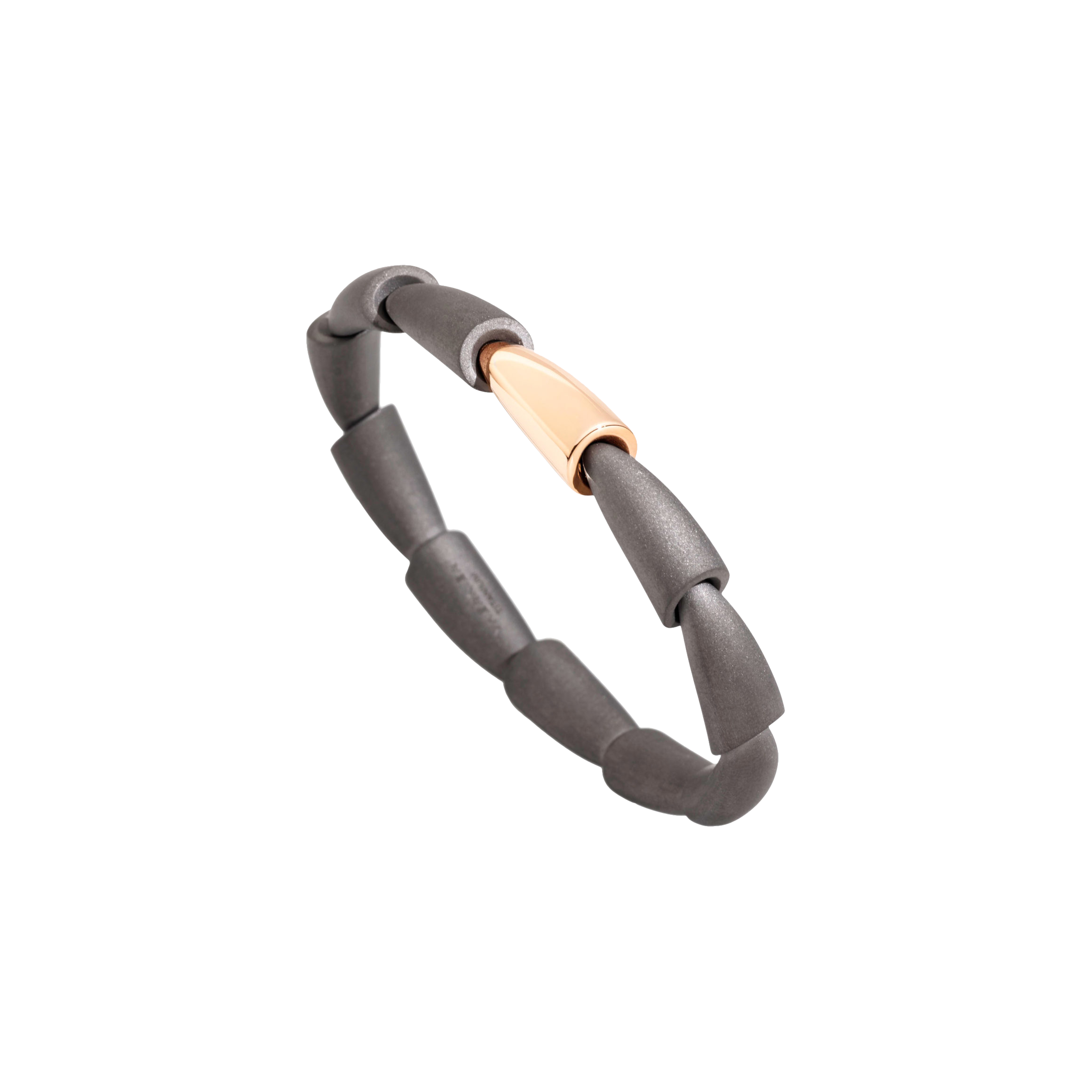 Vhernier | BRACCIALE RIGIDO IN TITANIO CON ELEMENTO IN ORO ROSA - T01652BR101 (1)