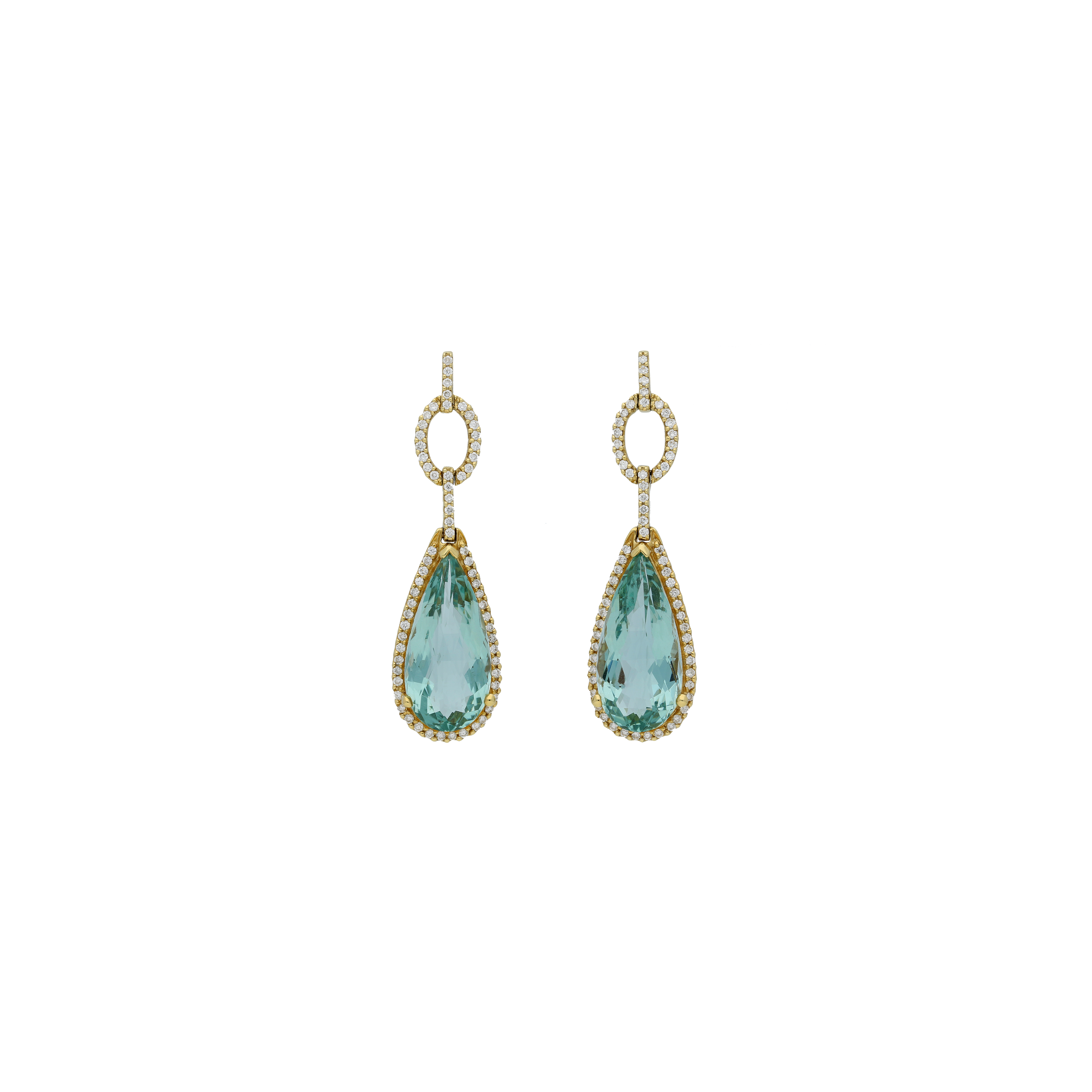 Bartorelli Italian Jewels | ORECCHINI PENDENTI IN ORO ROSA CON TOPAZIO AZZURRO E DIAMANTI - TE7372DGAY (1)