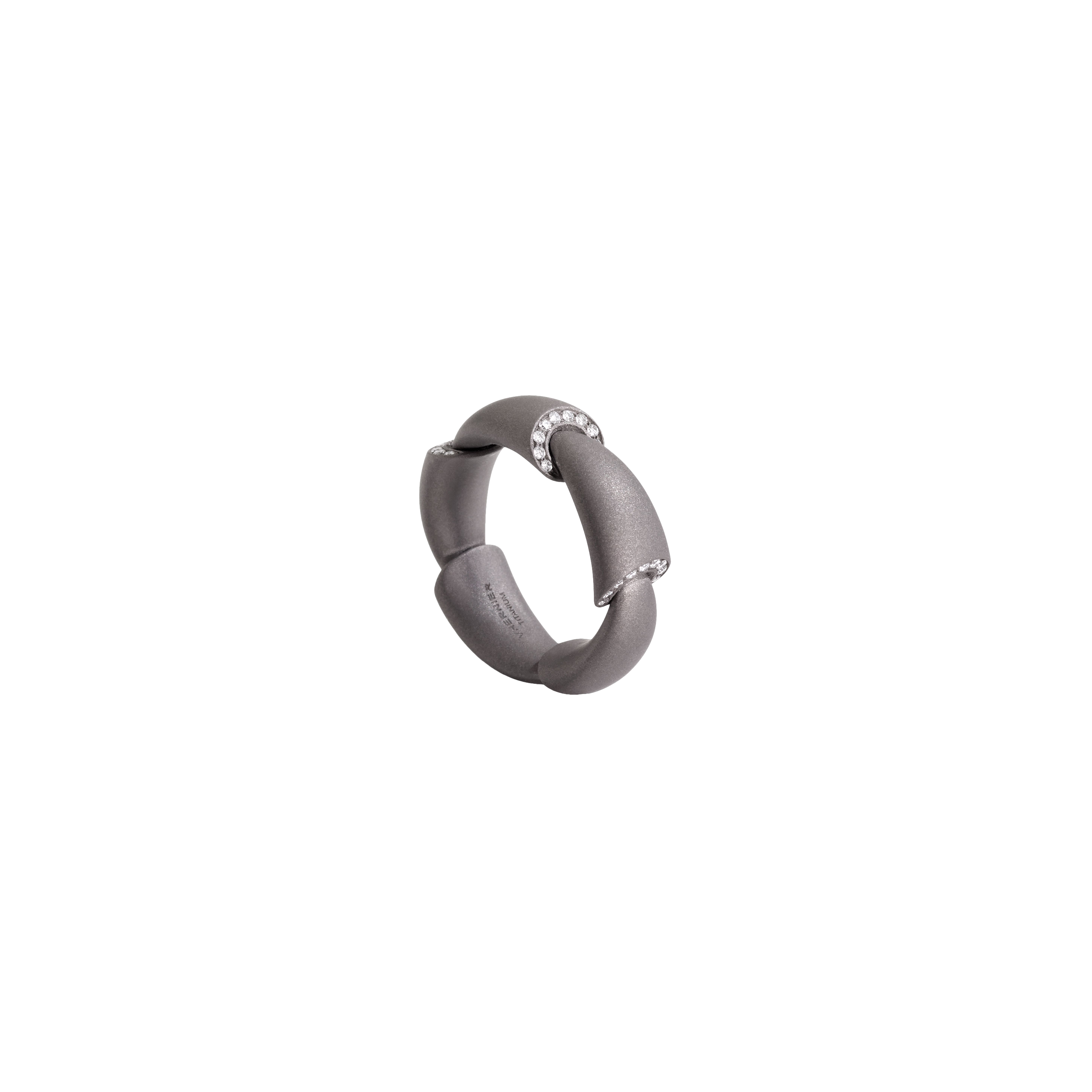 Vhernier | ANELLO CALLA MEDIA IN TITANIO E DIAMANTI - TG1652A001 - TG1652A0001 (1)