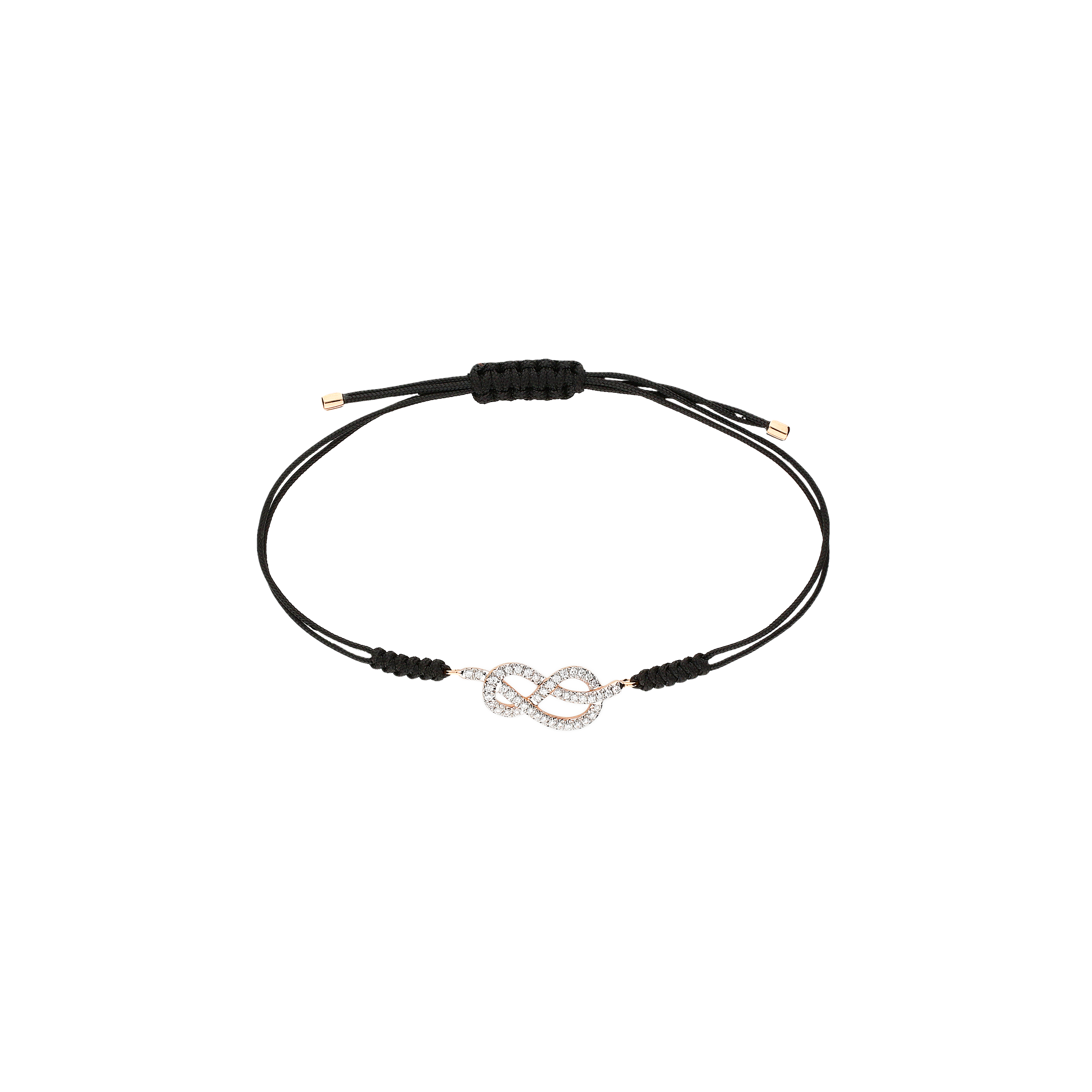 Bartorelli Italian Jewels | Bracciale in corda regolabile cin nodo savoia in oro rosa e diamanti bianchi - VB24774DP (2)