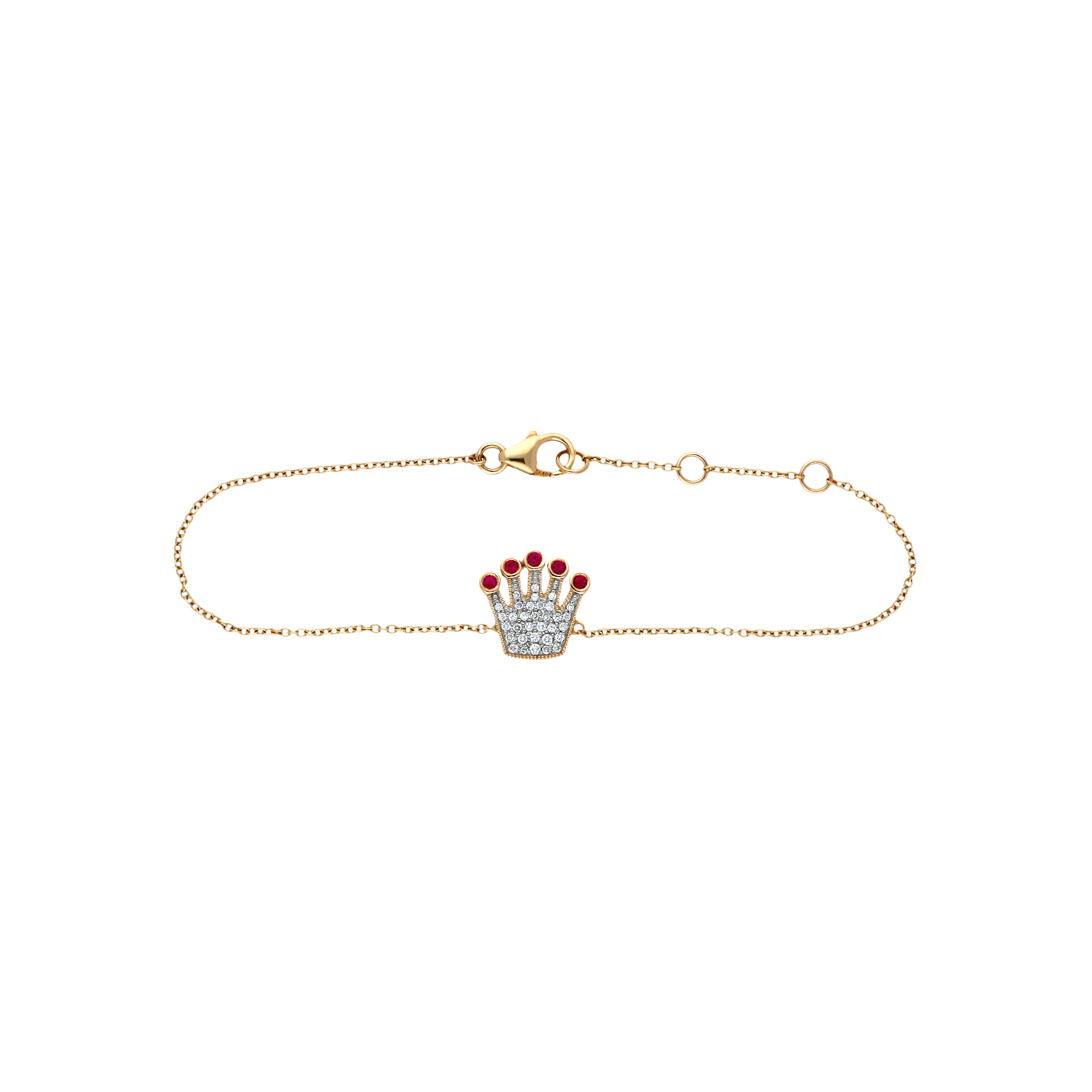 Bartorelli Italian Jewels | Bracciale in oro rosa 18 carati con diamanti bianchi e rubini naturali taglio brillante - VB24845DRUP (1)