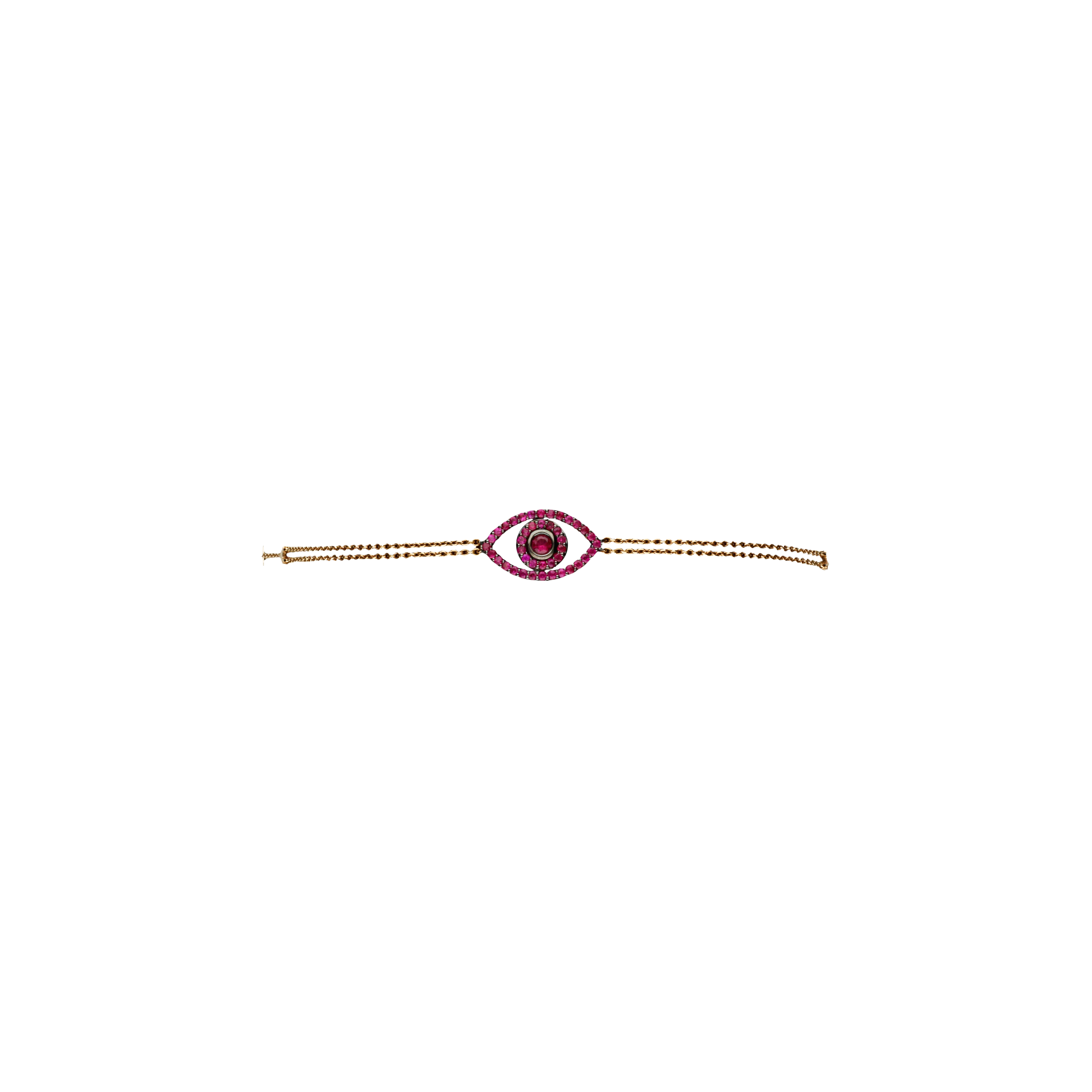 Bartorelli Italian Jewels | Occhio di Fatima - Bracciale in oro rosa 18 carati e rubini taglio brillante - VB24924RUP (1)