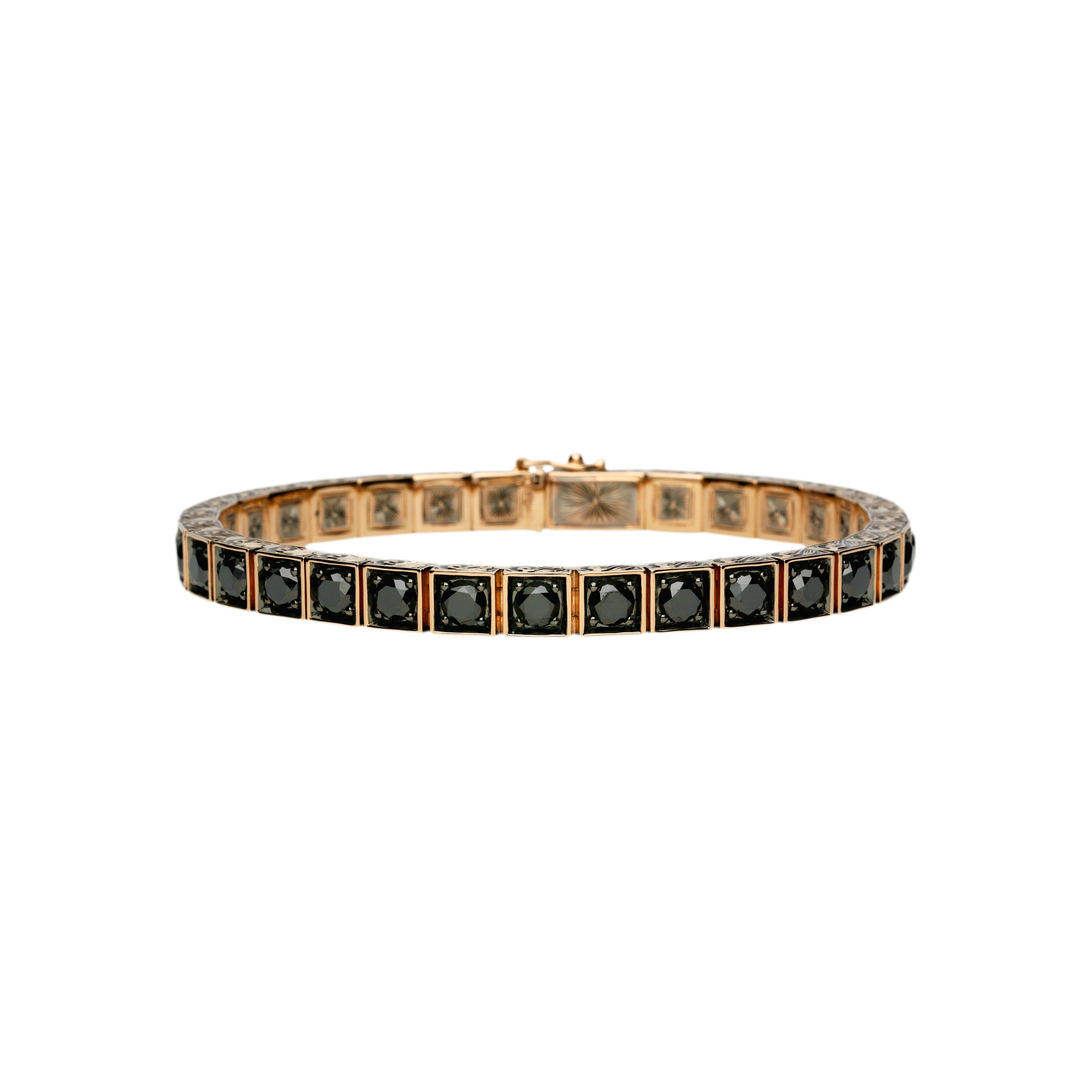 Bartorelli Italian Jewels | Bracciale tennis in oro rosa e diamanti neri - VB26536DKP09 (1)