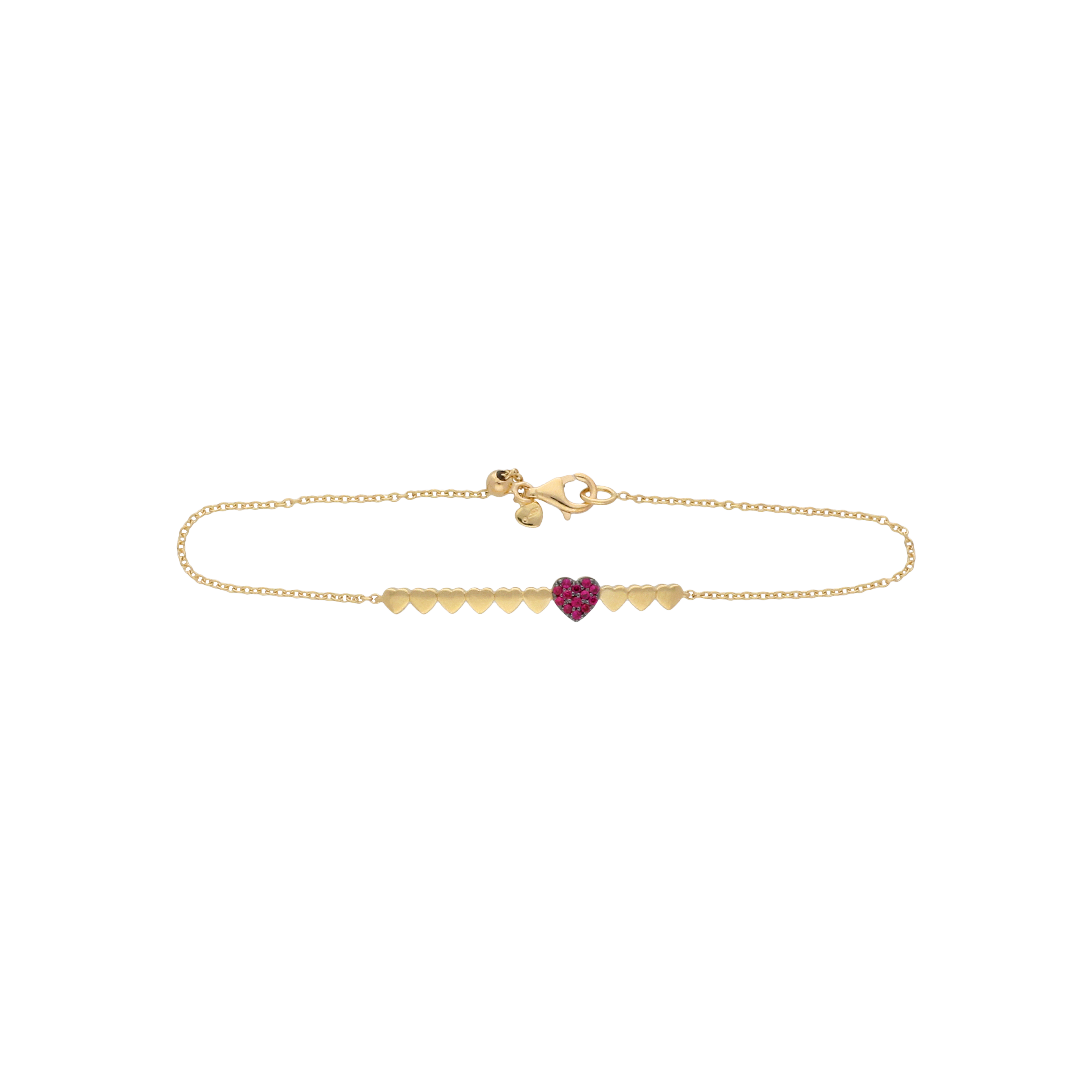 Bartorelli Italian Jewels | BRACCIALE CUORI IN ORO ROSA E RUBINI - VB27027RUP (1)
