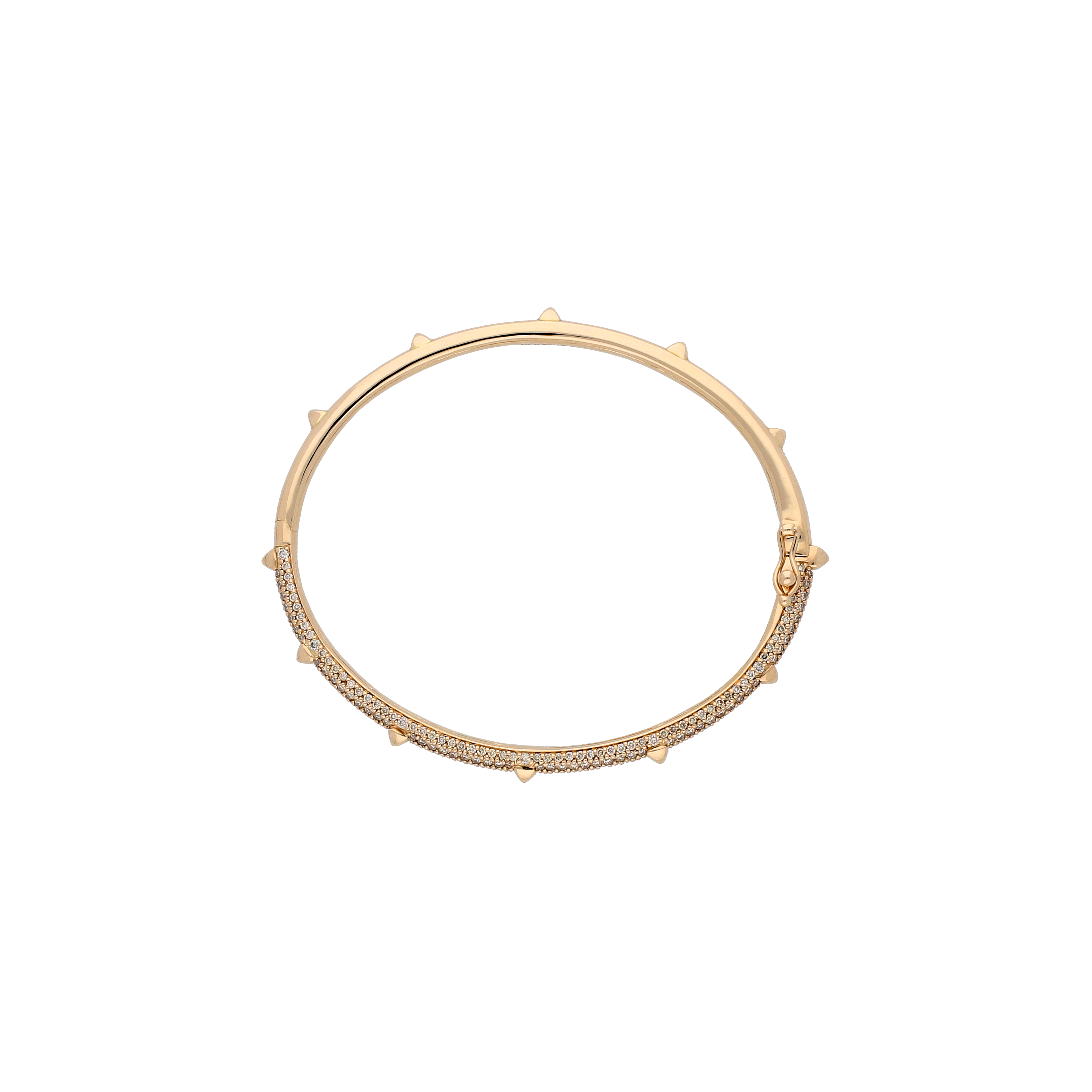 Bartorelli Italian Jewels | BRACCIALE PIRAMIDI IN ORO ROSA E DIAMANTI BROWN DEMI-PAVE' MISURA S/M (2)