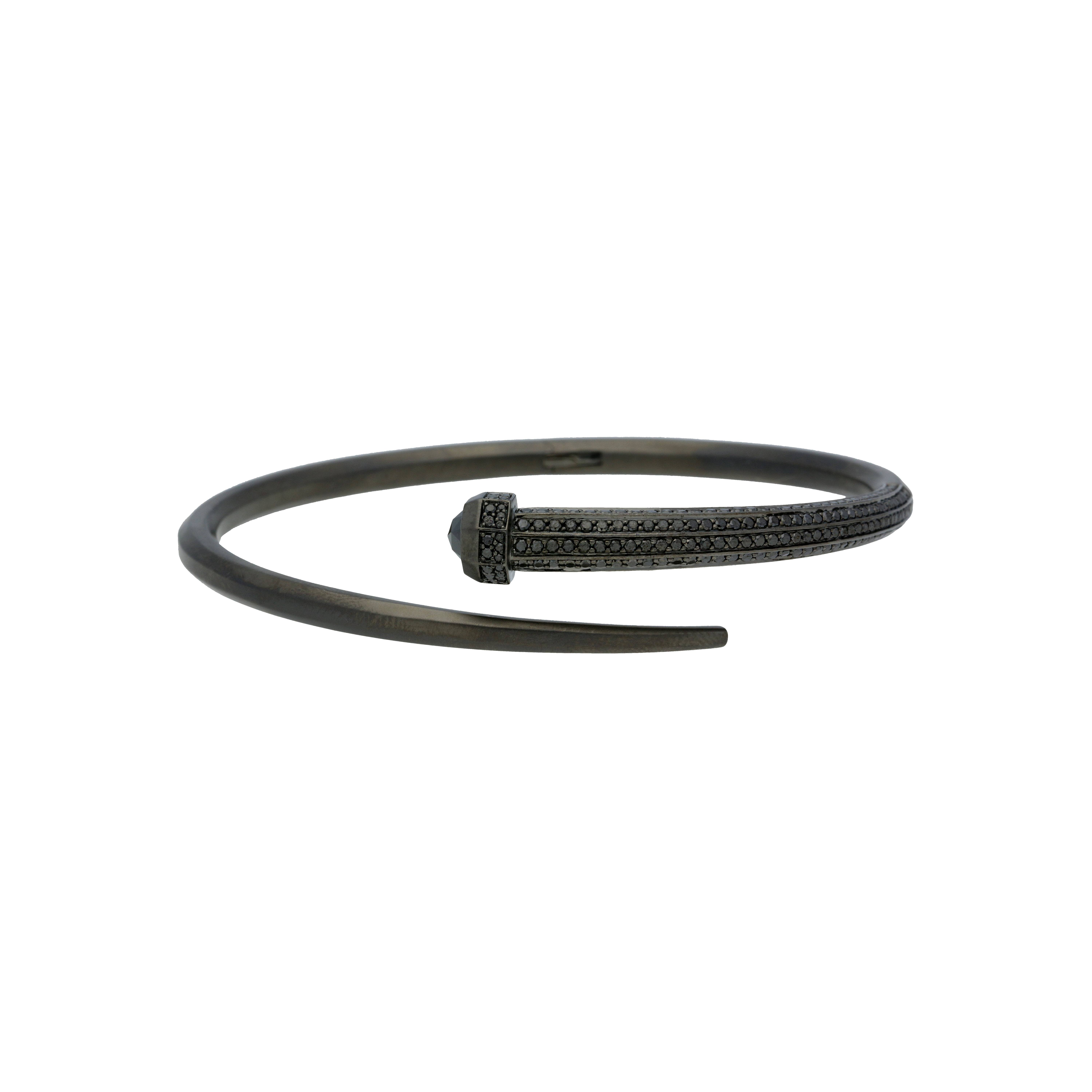 Bartorelli Italian Jewels | BRACCIALE OCTAGON CHIODO IN ORO NERO SATINATO E DIAMANTI NERI - VB27692DKBW (1)