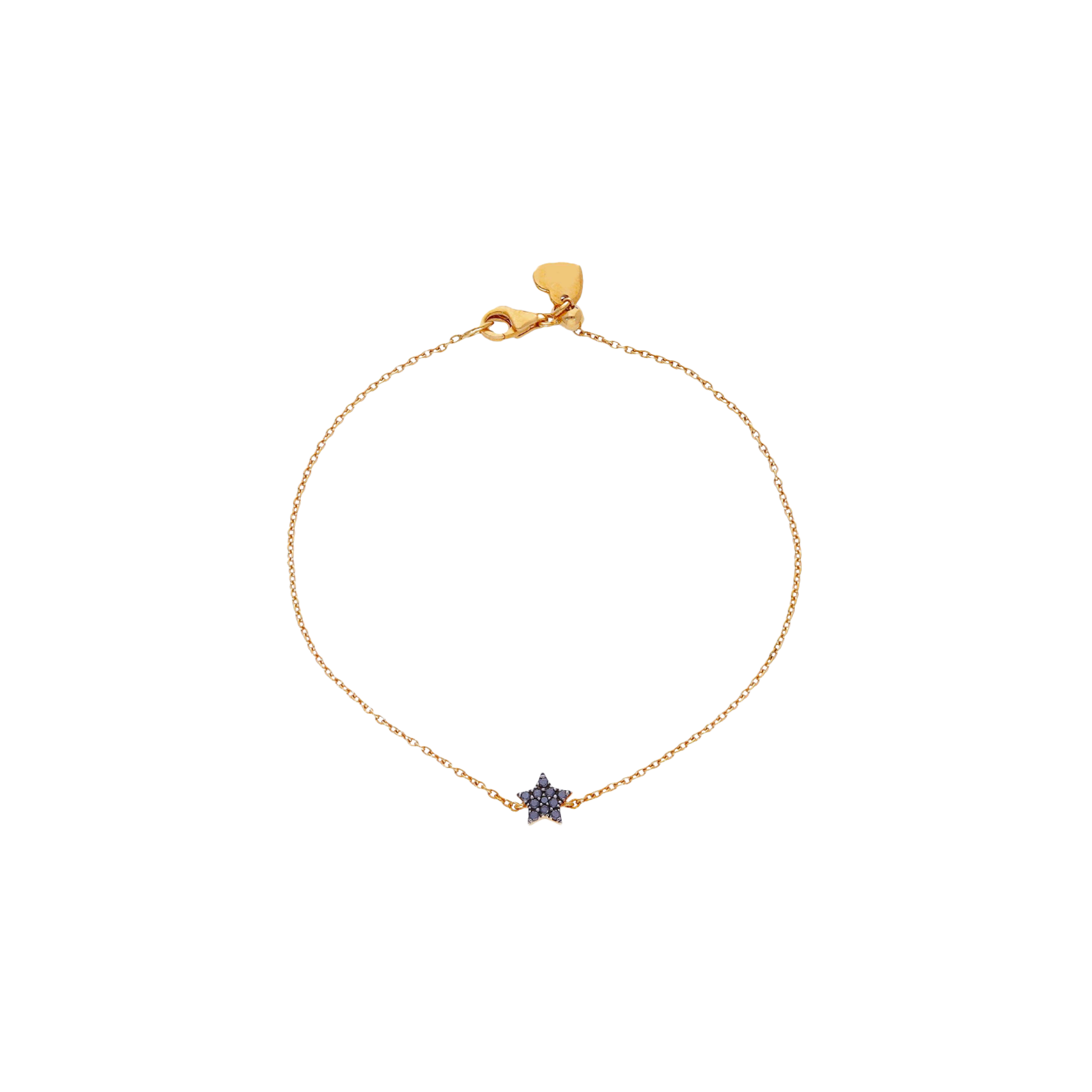 Bartorelli Italian Jewels | BRACCIALE IN ORO ROSA CON STELLA IN PAV&Egrave; DI DIAMANTI NERI - VB28365DKP (1)