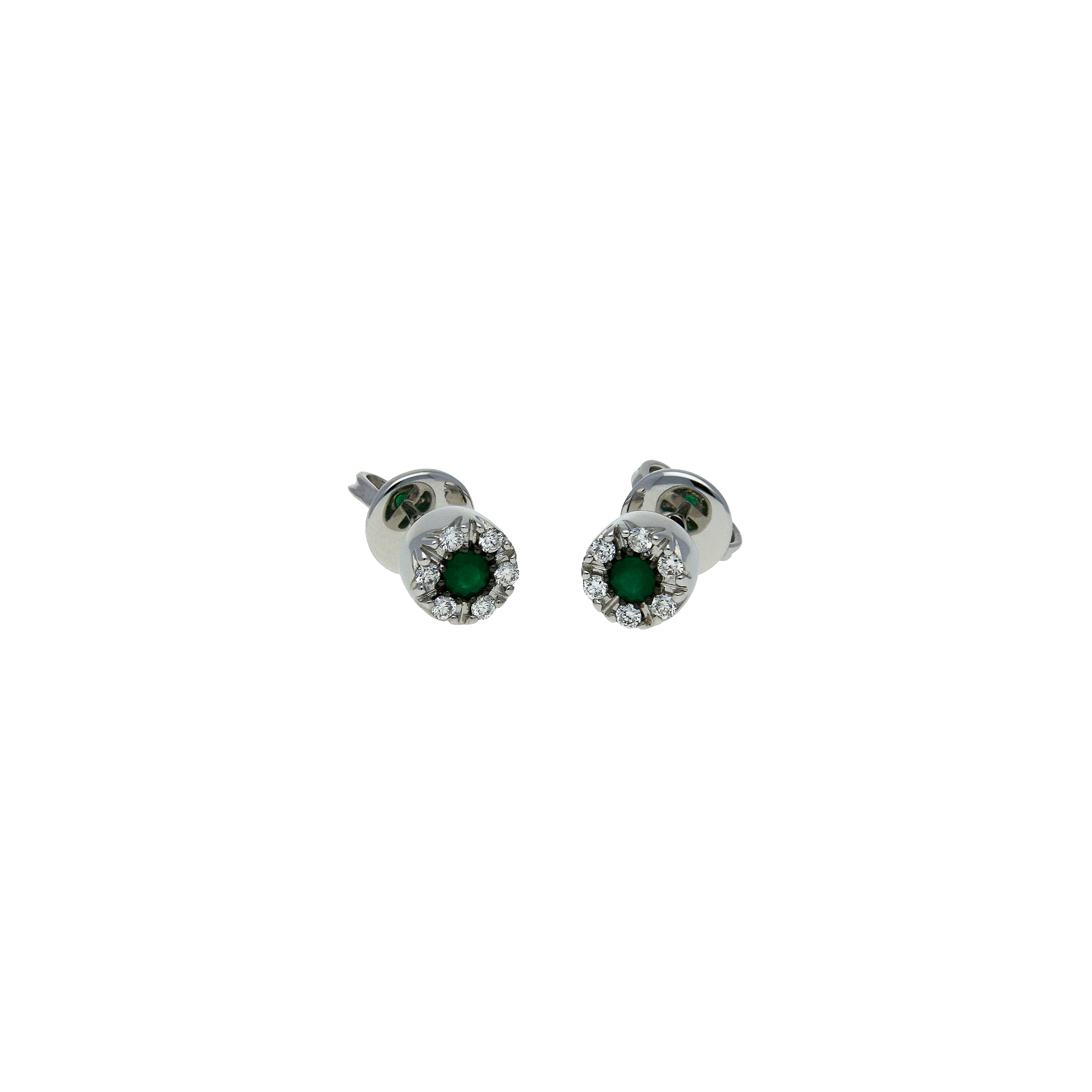 Bartorelli Italian Jewels | Orecchini in oro bianco 18 carati con tsavorite e diamanti bianchi taglio brillante - VE07972DTSW (1)
