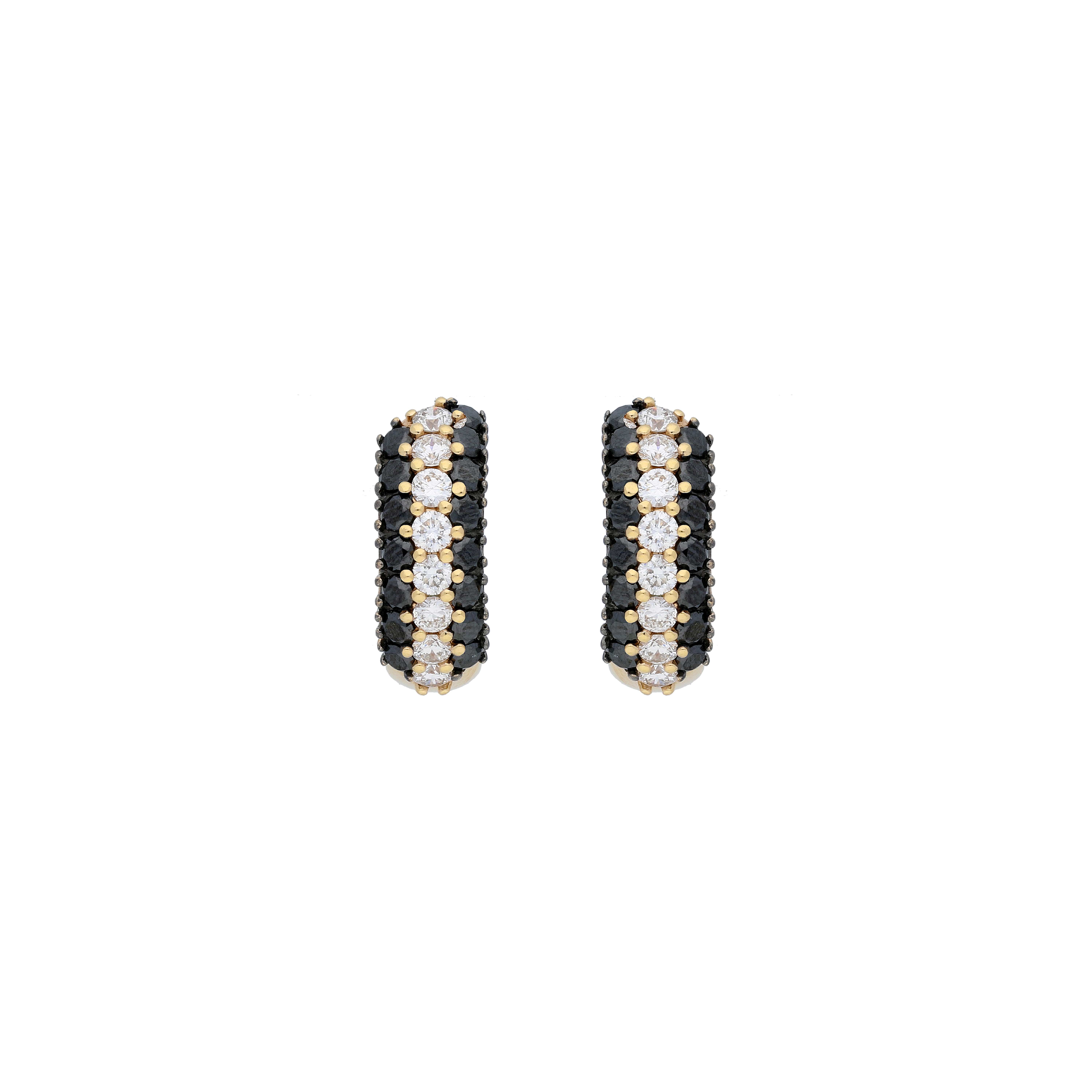 Bartorelli Italian Jewels | ORECCHINI IN ORO ROSA CON DIAMANTI BIANCHI E DIAMANTI NERI - VE09008DKDP (1)