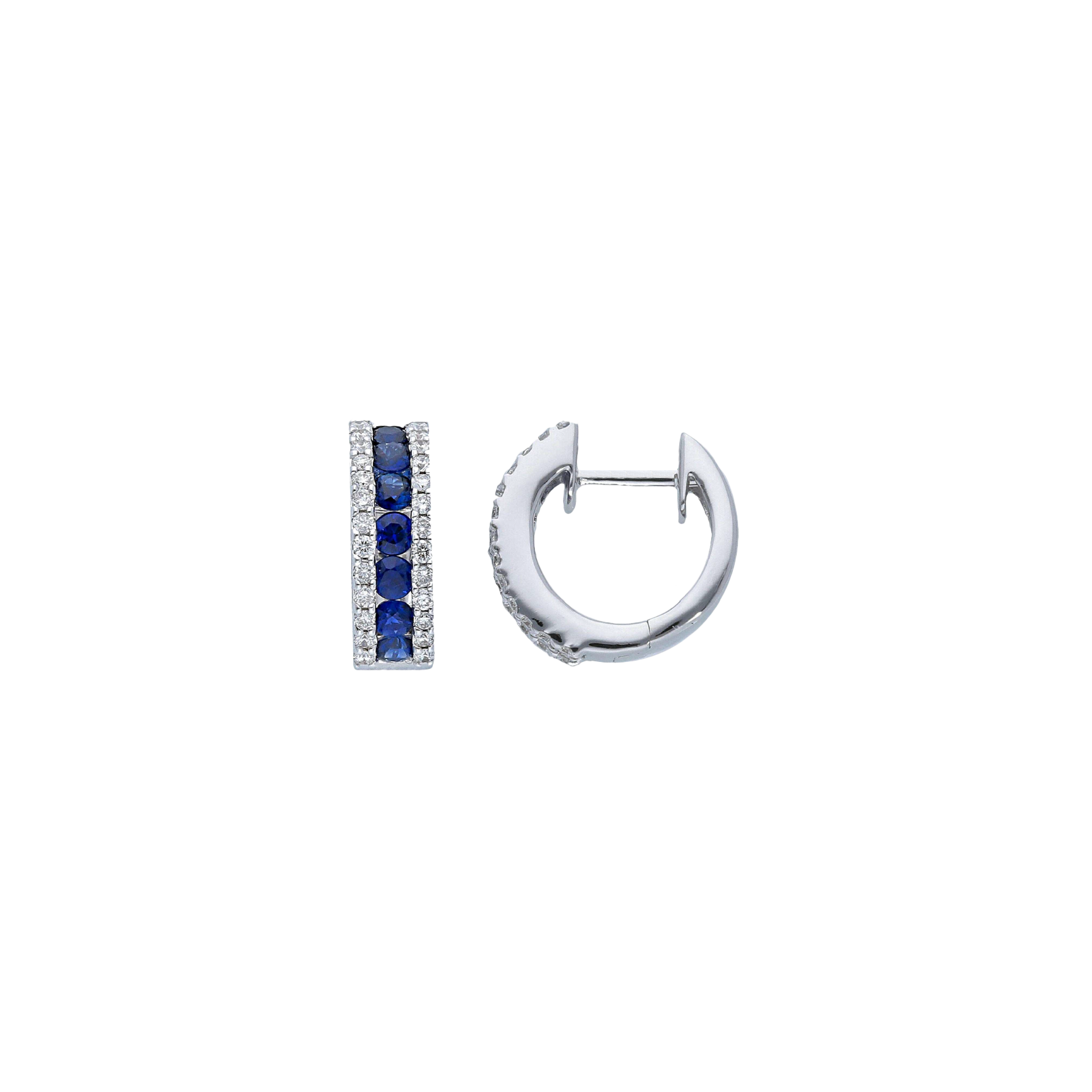 Bartorelli Italian Jewels | ORECCHINI A CERCHIO PICCOLO IN ORO BIANCO CON DIAMANTI E ZAFFIRI BLU - VE21853DSBW (1)