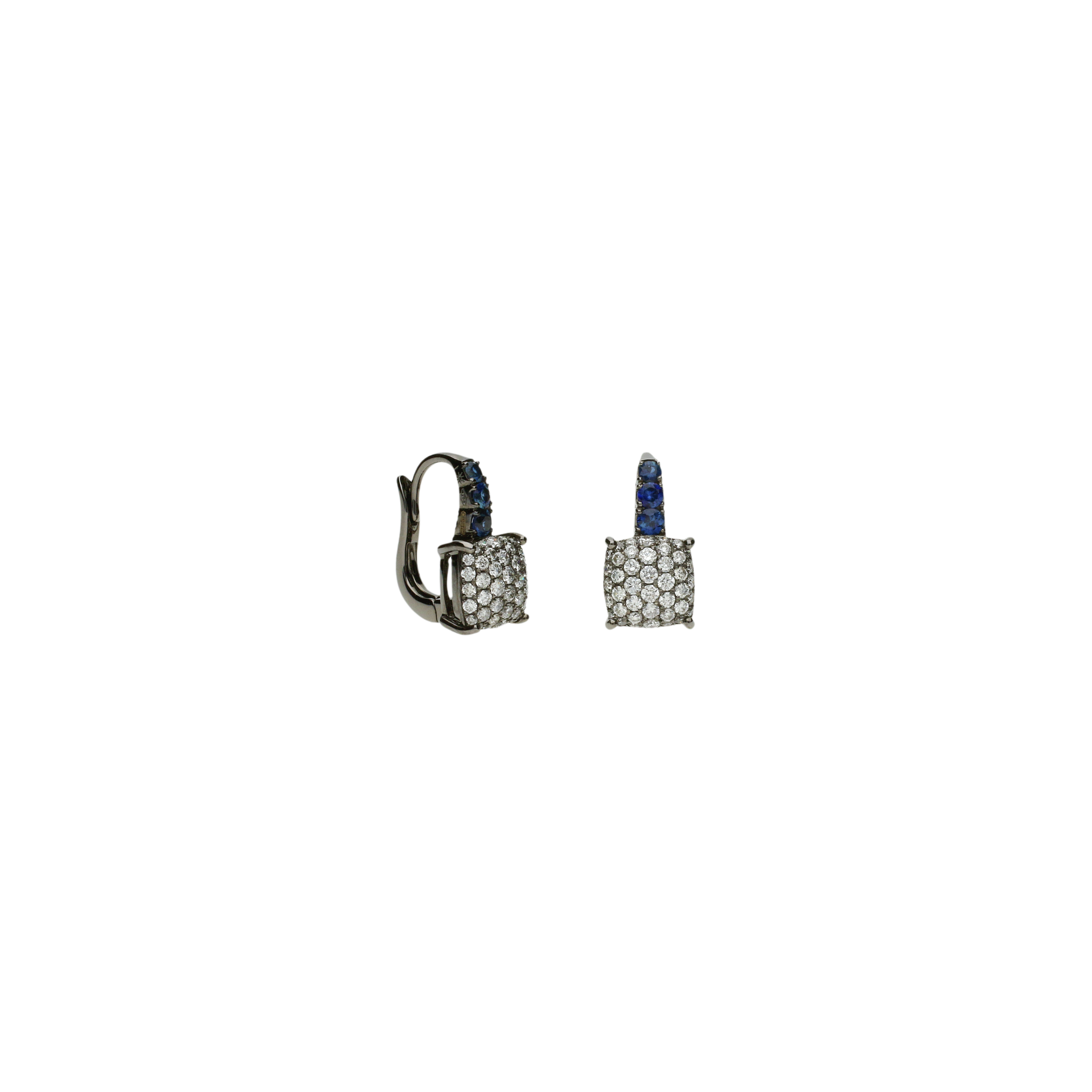 Bartorelli Italian Jewels | Orecchini in oro nero con zaffiri blu e diamanti bianchi taglio brillante - VE22581DSBBW (1)