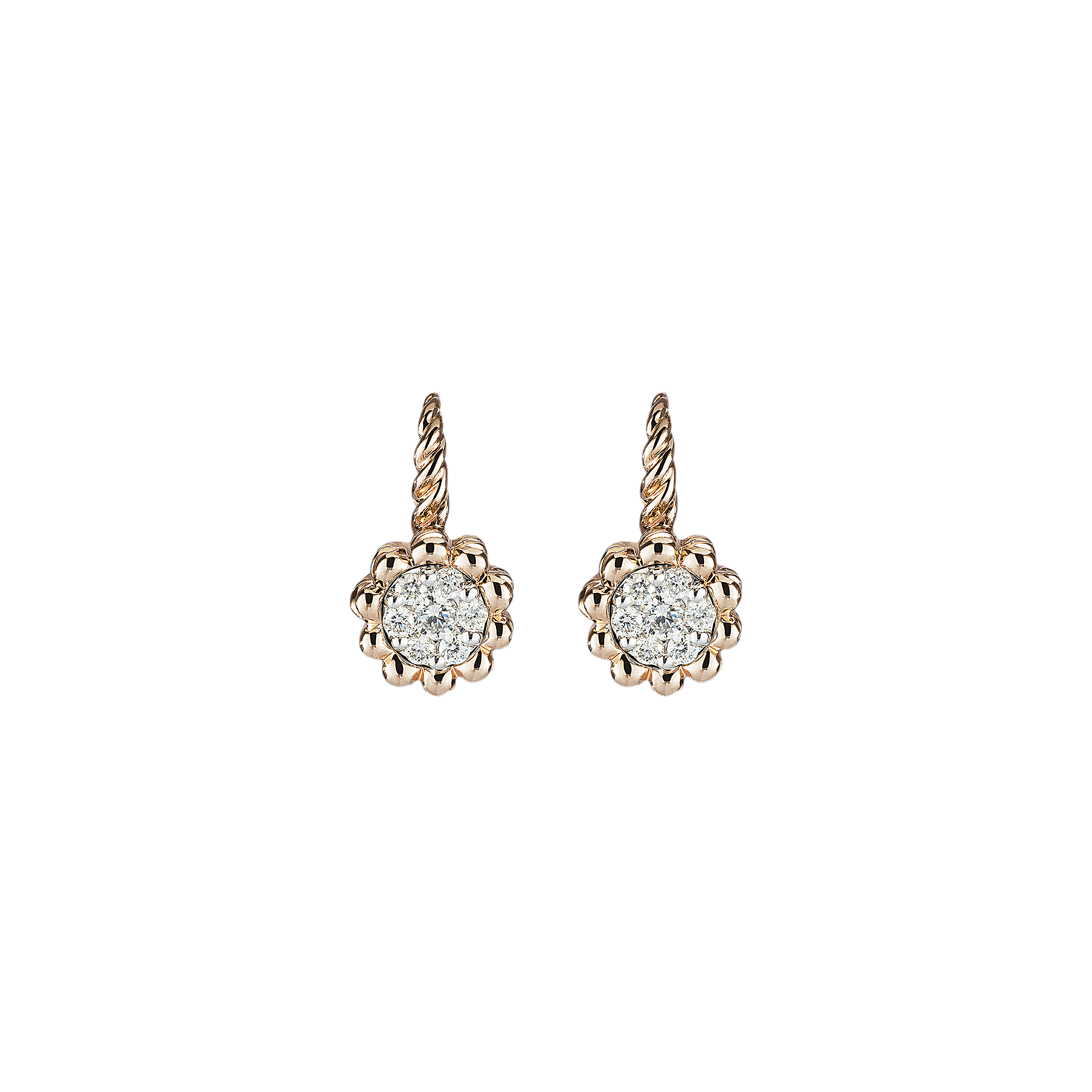 Bartorelli Italian Jewels | Orecchini in oro rosa 18 carati e diamanti bianchi taglio brillante - VE25599DX (1)