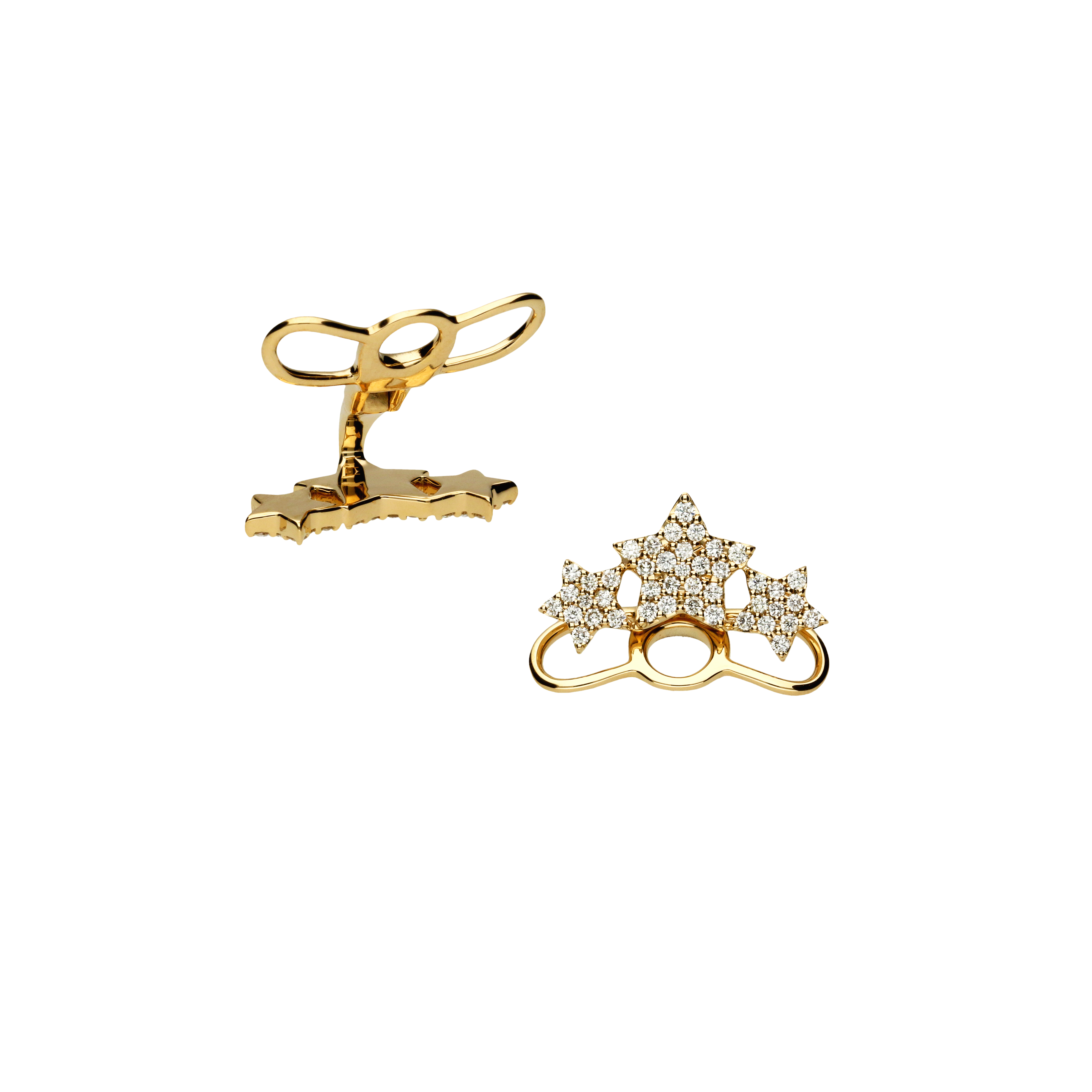 Bartorelli Italian Jewels | Orecchini Stelle lobo in oro rosa e diamanti bianchi - VE26541DP (1)