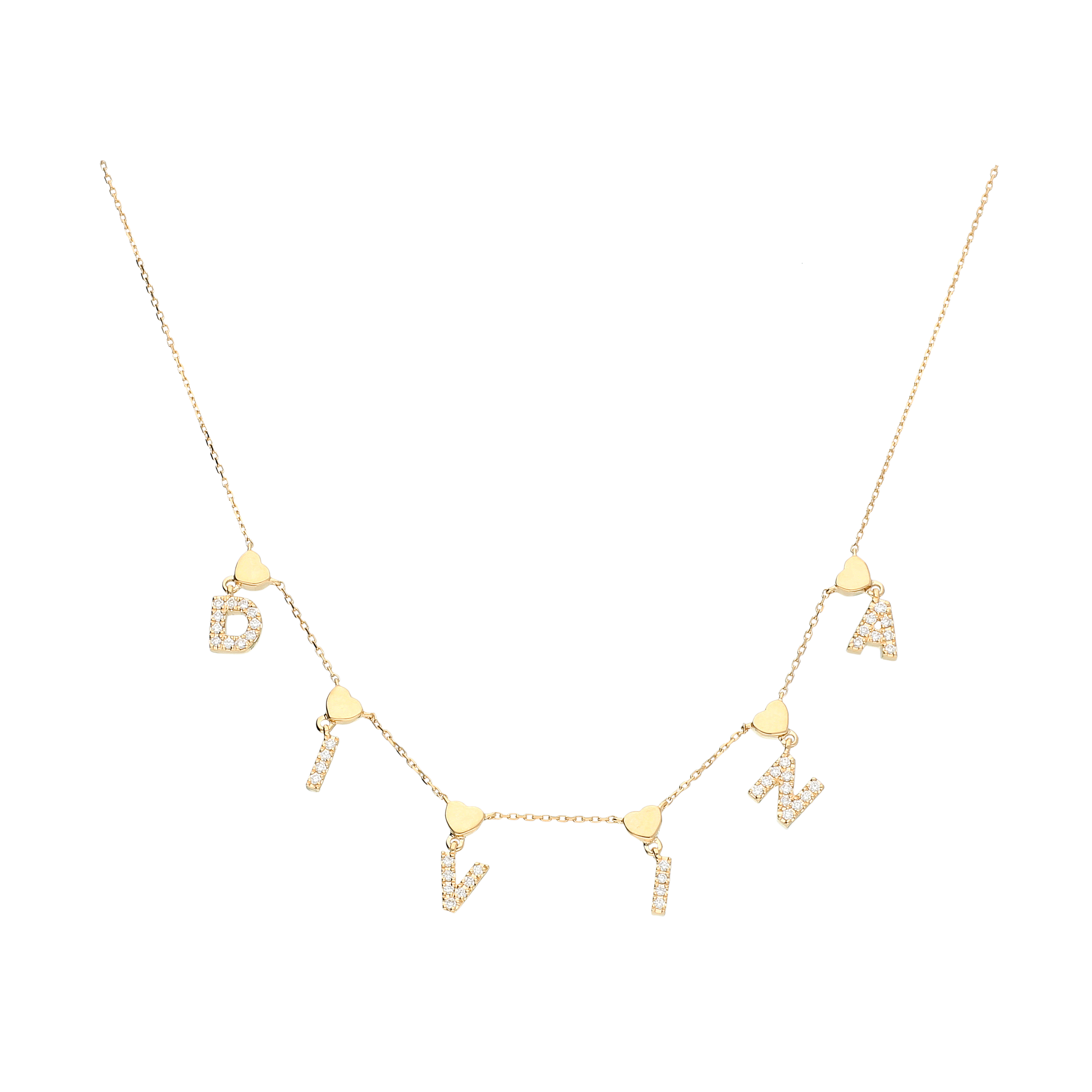 Bartorelli Italian Jewels | DIVINA - Collana in oro rosa con cuori e diamanti bianchi - VN01349DP (1)