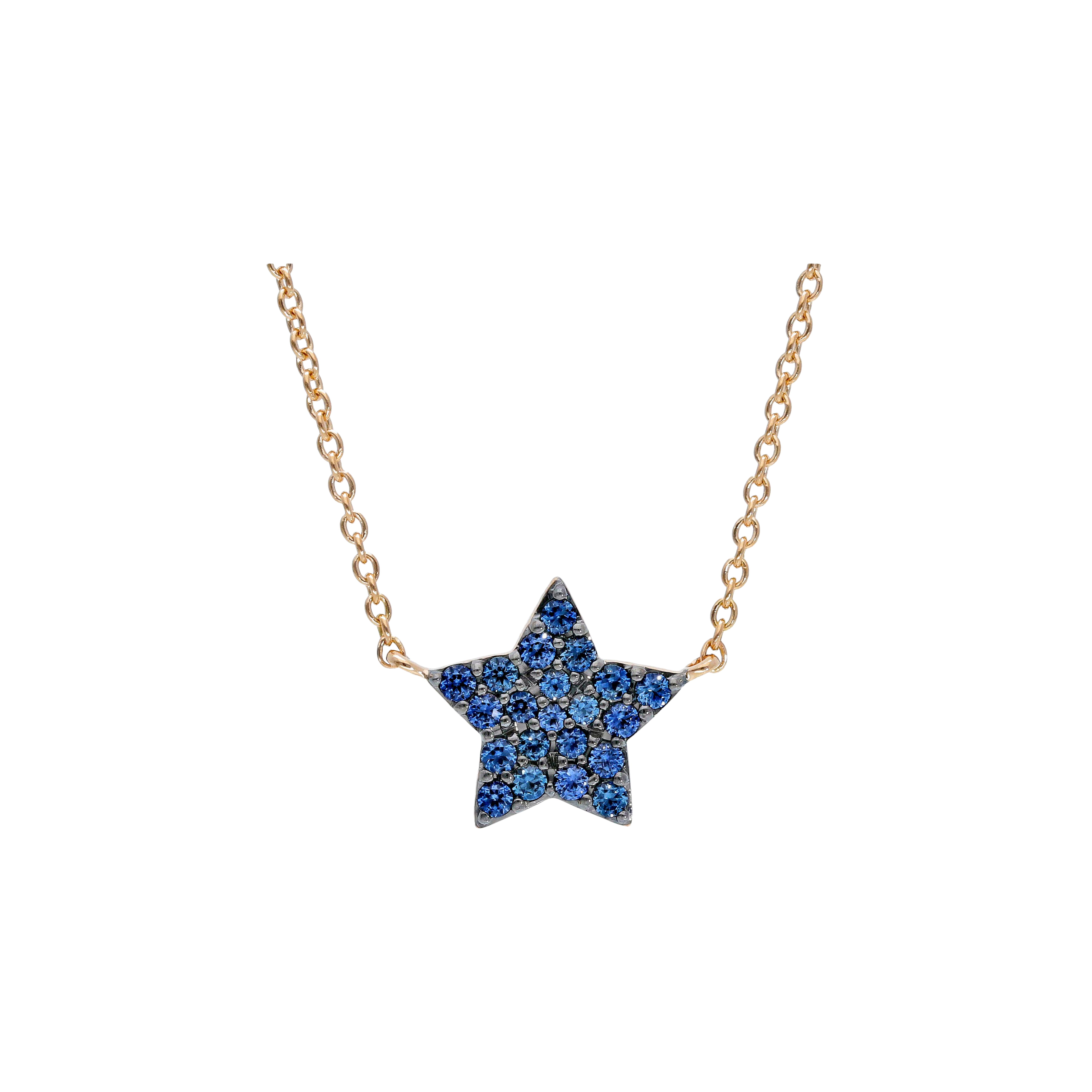 Bartorelli Italian Jewels | COLLANA GIROCOLLO IN ORO ROSA CON STELLA IN PAV&Egrave; DI ZAFFIRI BLU - VN26692SBLP (1)