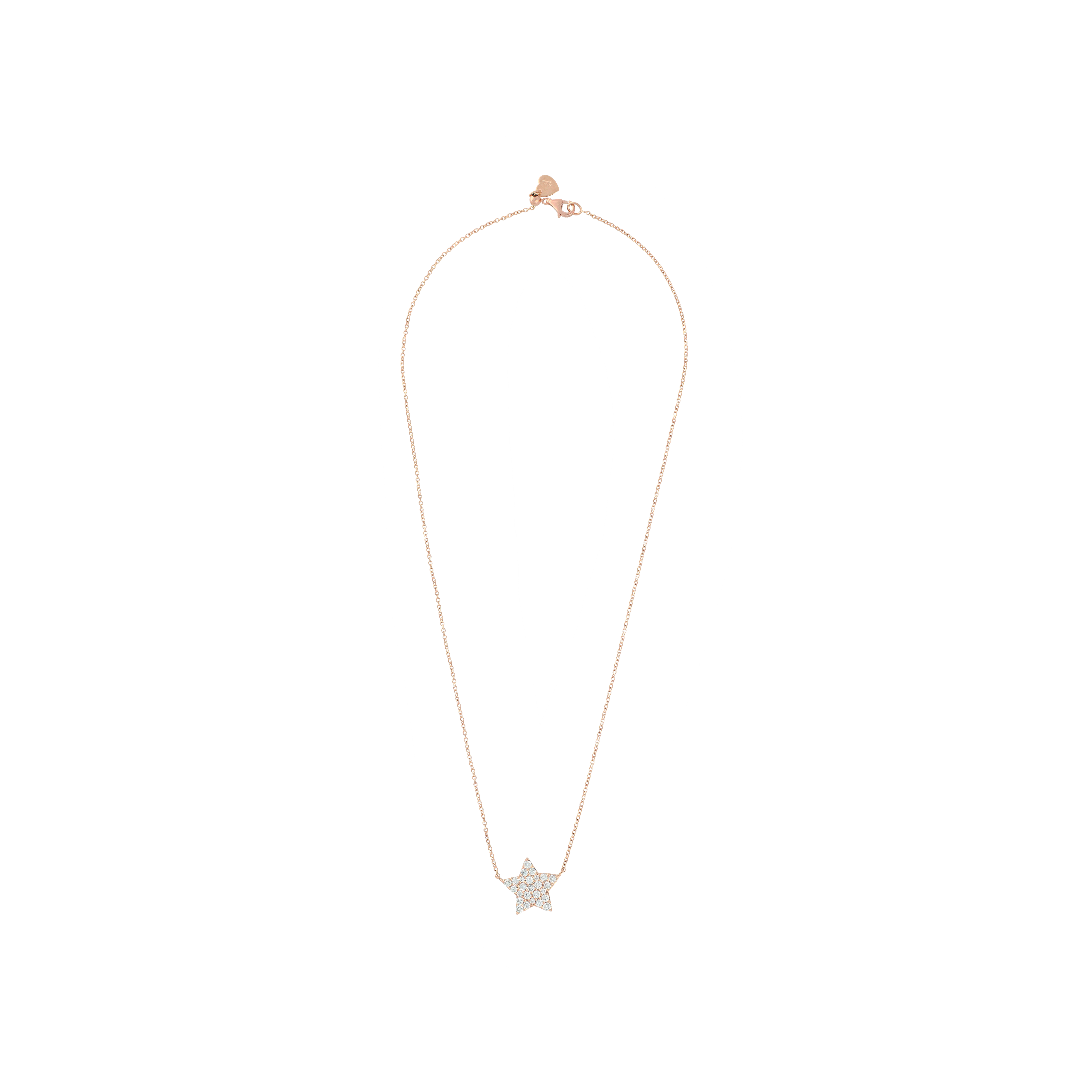 Bartorelli Italian Jewels | GIROCOLLO STELLA IN ORO ROSA CON PAV&Eacute; DI DIAMANTI - VN26810DP (1)