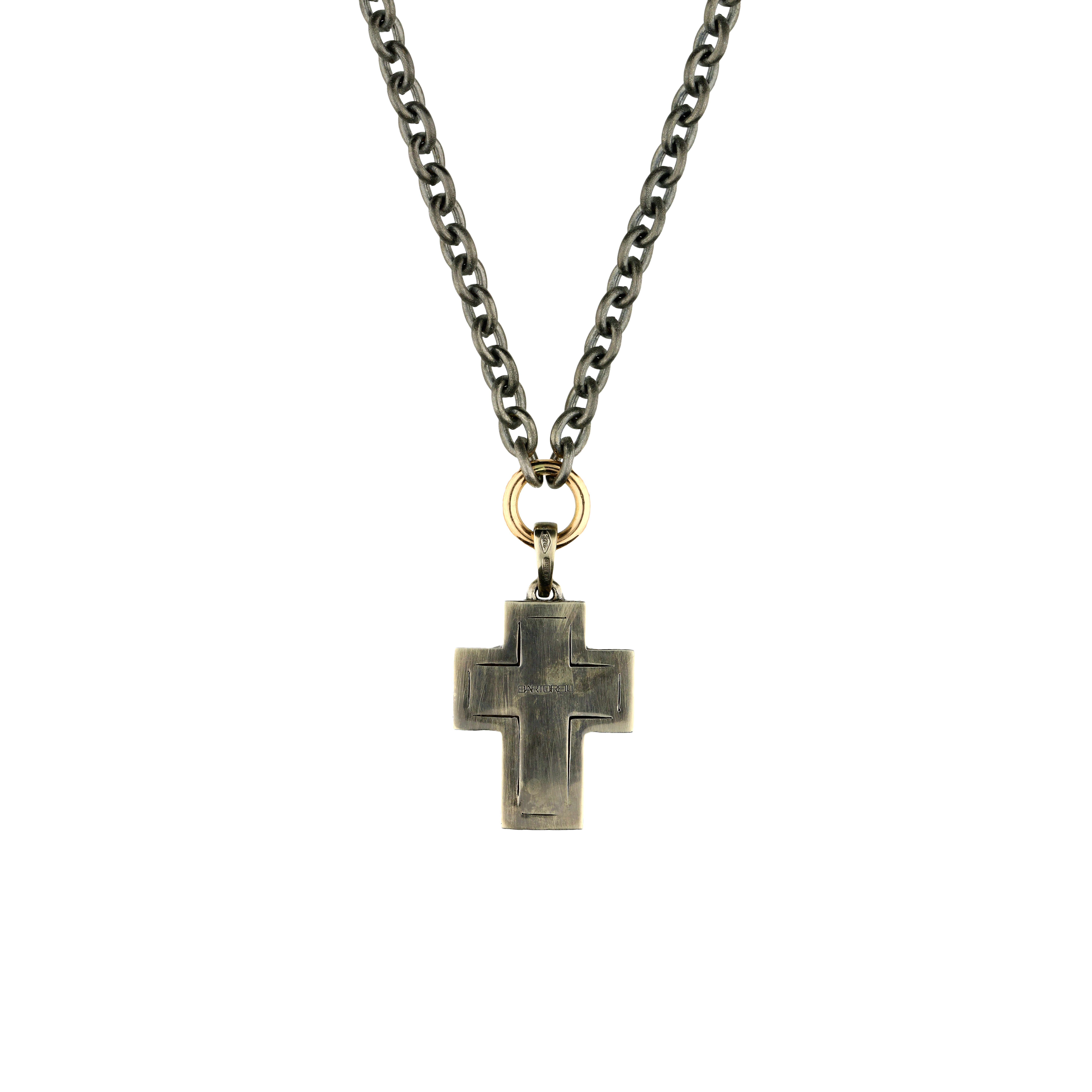 Bartorelli Italian Jewels | Collana con ciondolo croce in oro rosa, diamanti bianchi e diamanti neri - VP26537DDKX09 (2)