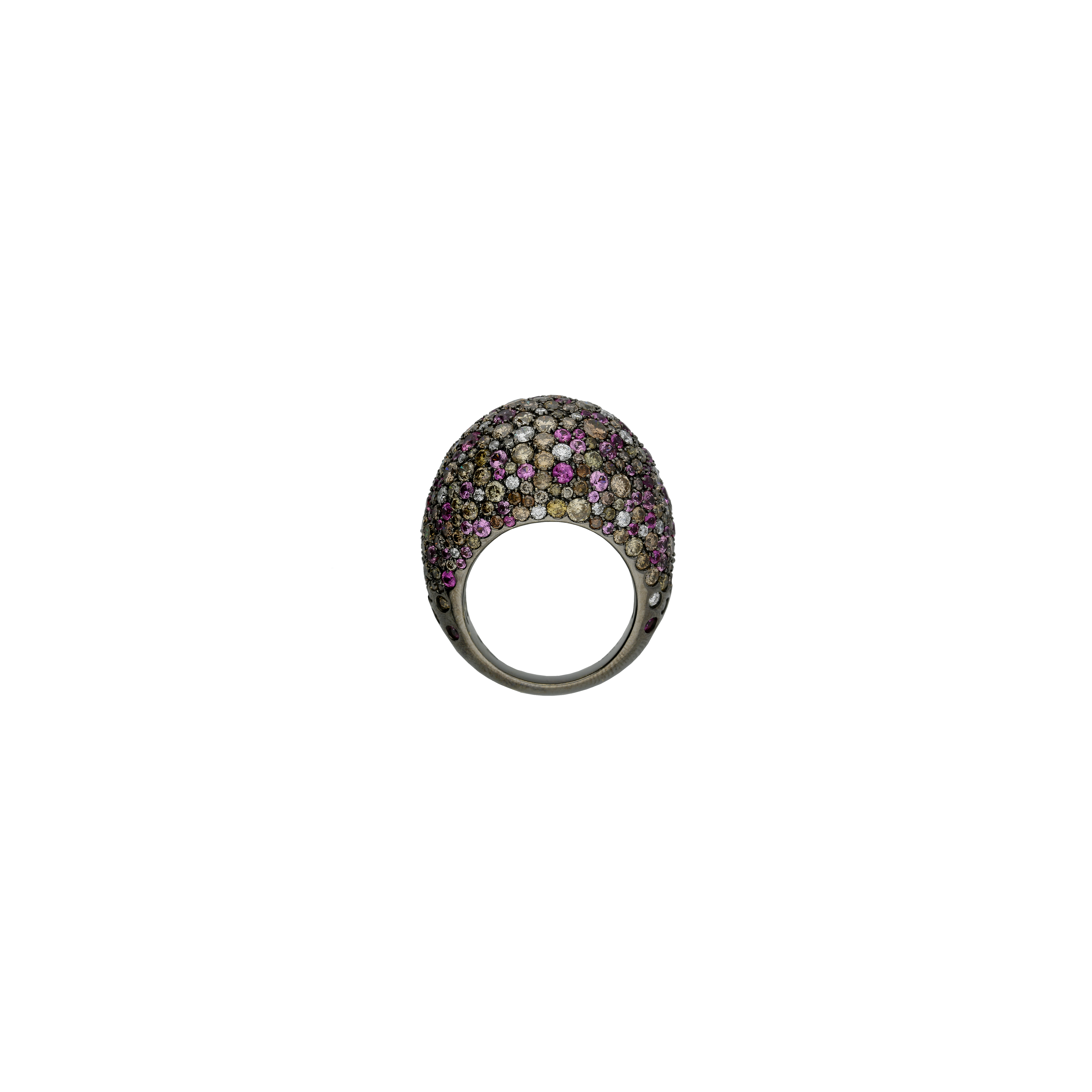 Bartorelli Italian Jewels | ANELLO IN ORO NERO CON DIAMANTI BIANCHI, DIAMANTI BROWN E ZAFFIRI ROSA - VR22519DDBSPBW (3)