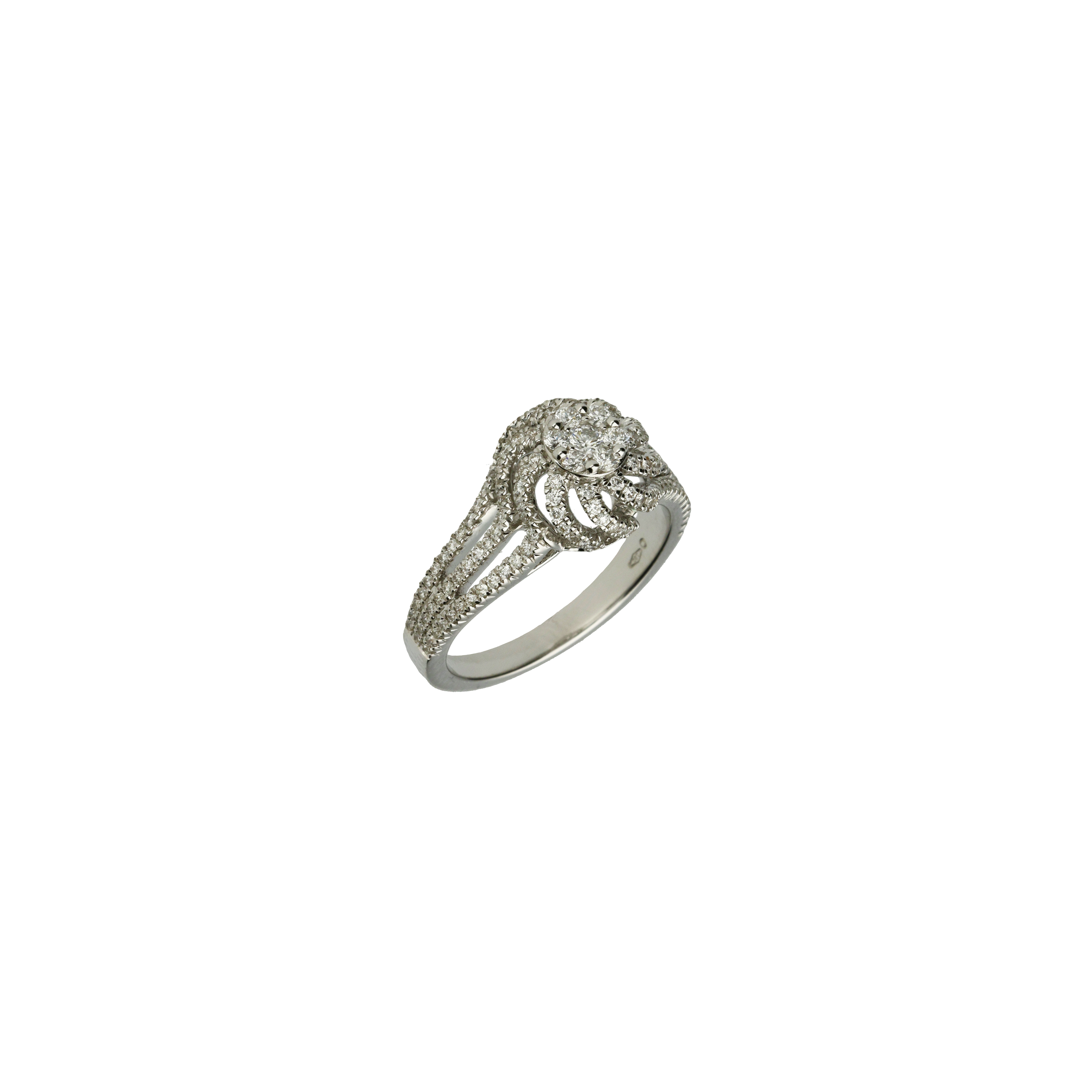 Bartorelli Italian Jewels | Anello Solitario in oro bianco con diamanti bianchi - VR25799DW (1)