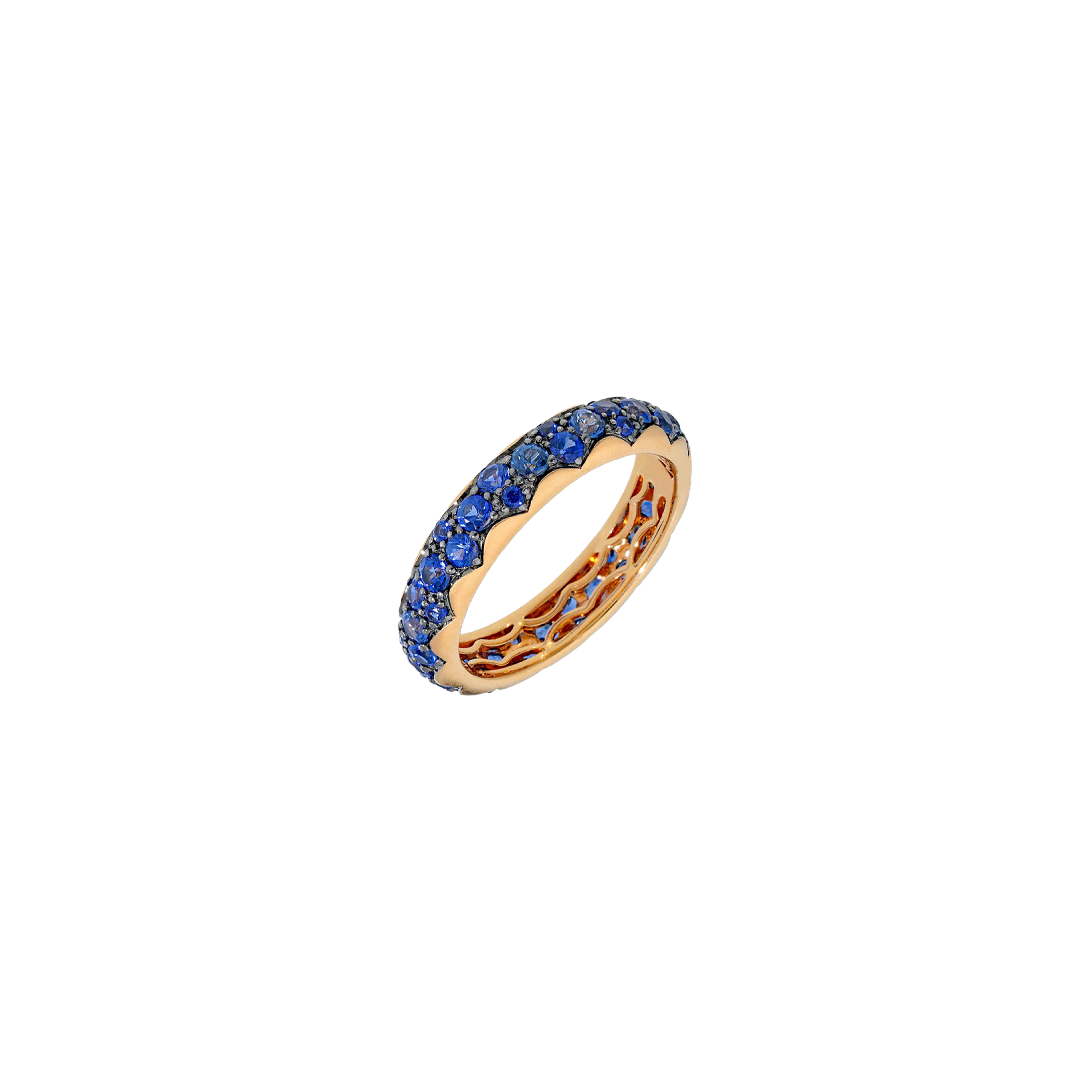 Bartorelli Italian Jewels | ANELLO VERETTA IN ORO ROSA CON ZAFFIRI BLU A GIRO INTERO - VR27697SBLP (1)