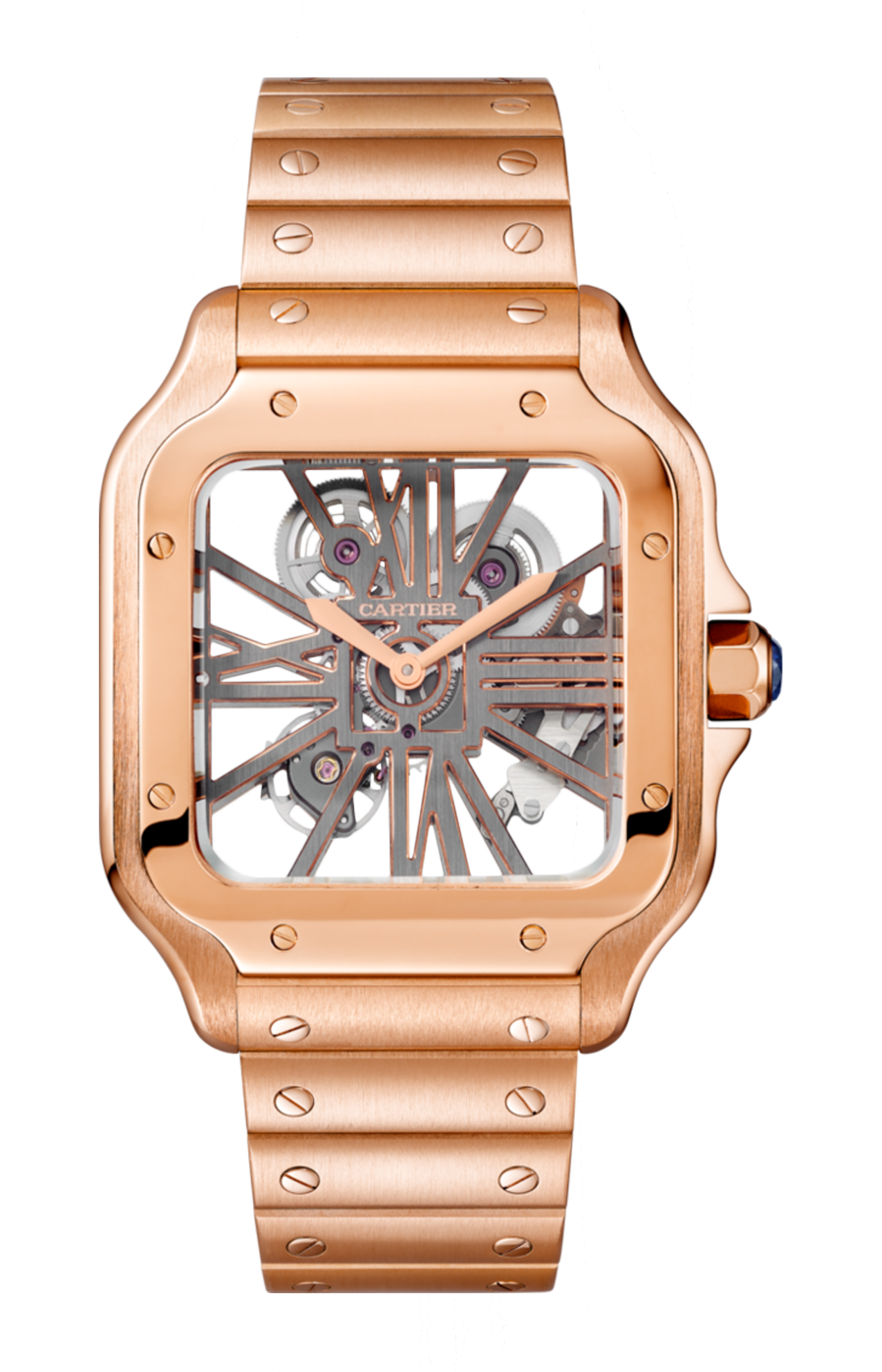 Cartier | SANTOS DE CARTIER, MODELLO GRANDE, SCHELETRATO, ORO ROSA, MANUALE - WHSA0016 (1)