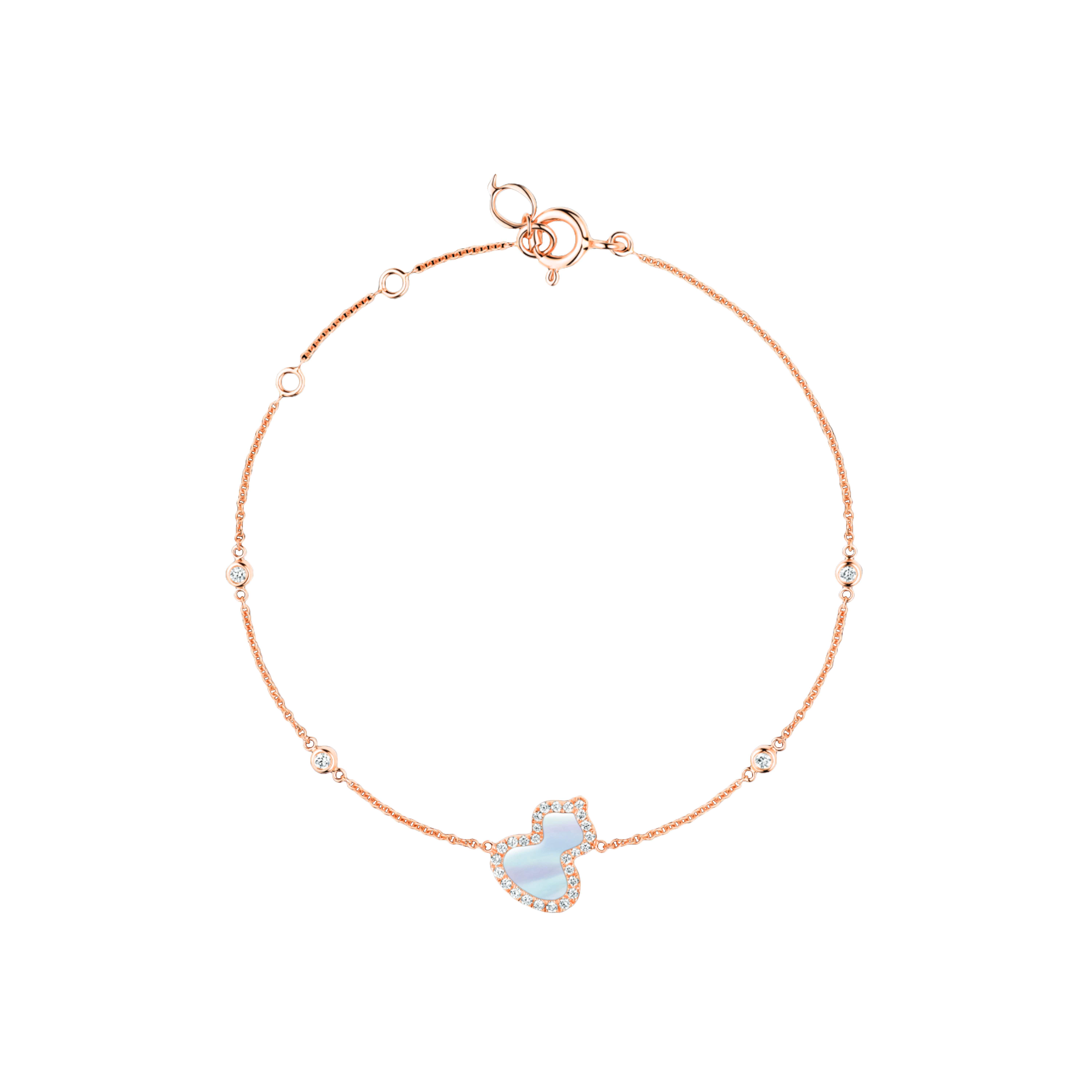 Qeelin | BRACCIALE PETITE WULU IN ORO ROSA CON MADREPERLA E  DIAMANTI - WU-BR0016C-RGDMOP - WUBPT16RGMP (1)