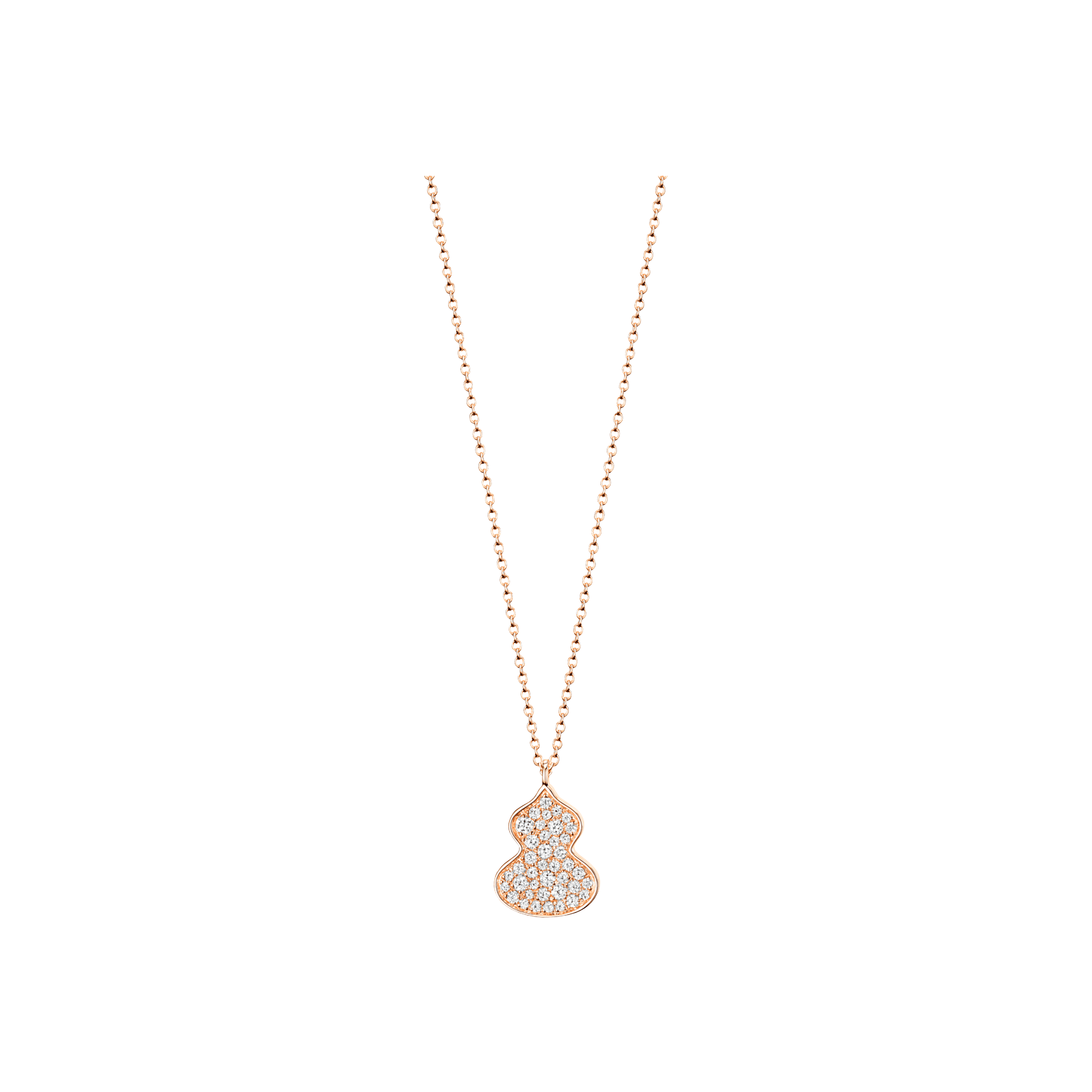 Qeelin | COLLANA PETITE WULU IN ORO ROSA E PAV&Eacute; DI DIAMANTI - WU-NL0018B-RGD - WUNPT18RGDI (1)