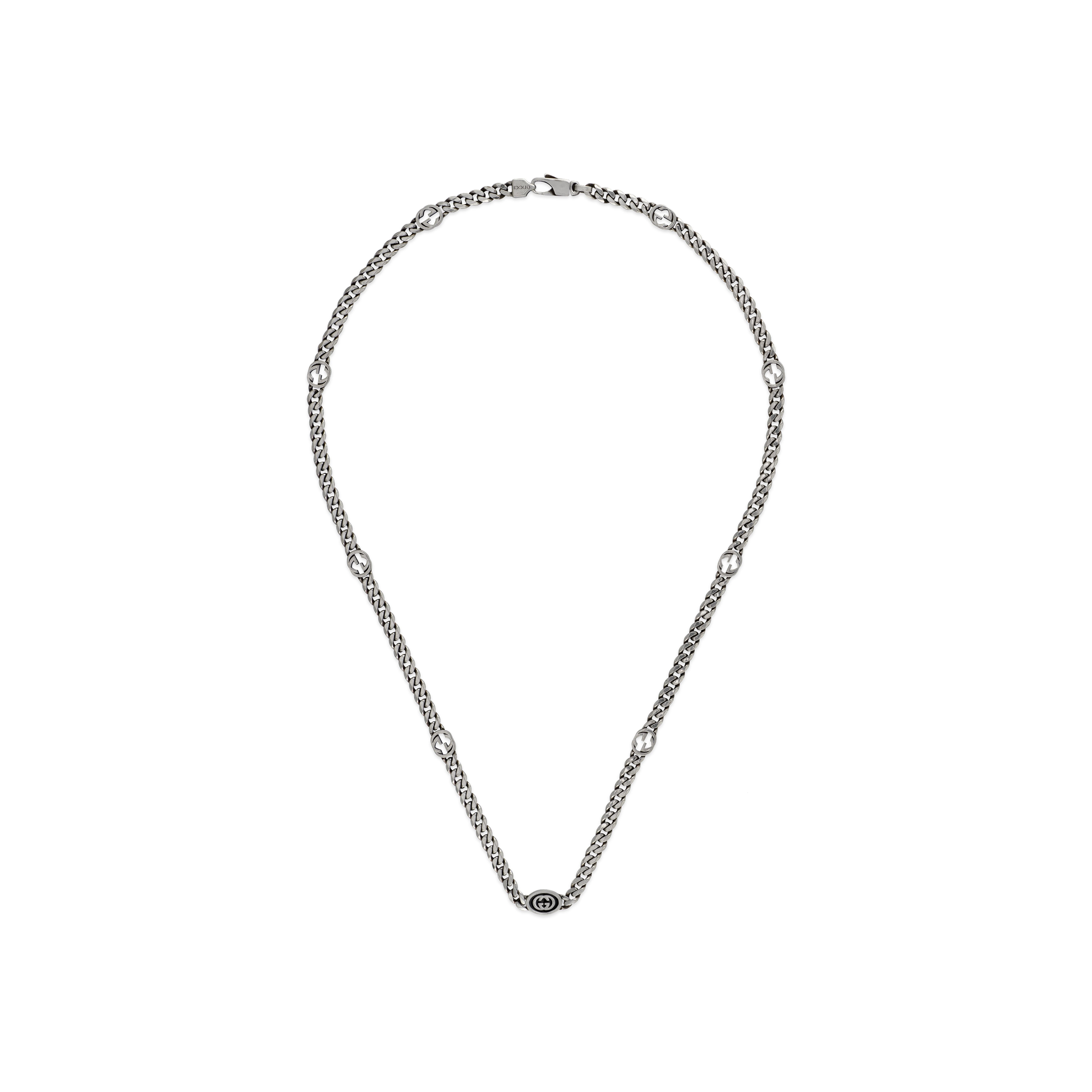 Gucci | COLLANA GUCCI INTERLOCKING IN ARGENTO - YBB678661001 (1)