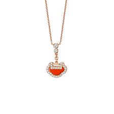 Qeelin | COLLANA PETITE YU YI ORO ROSA AGATA ROSSA E DIAMANTI  - YYNL0003ERGDRA - YYNPT3ERGRA (2)
