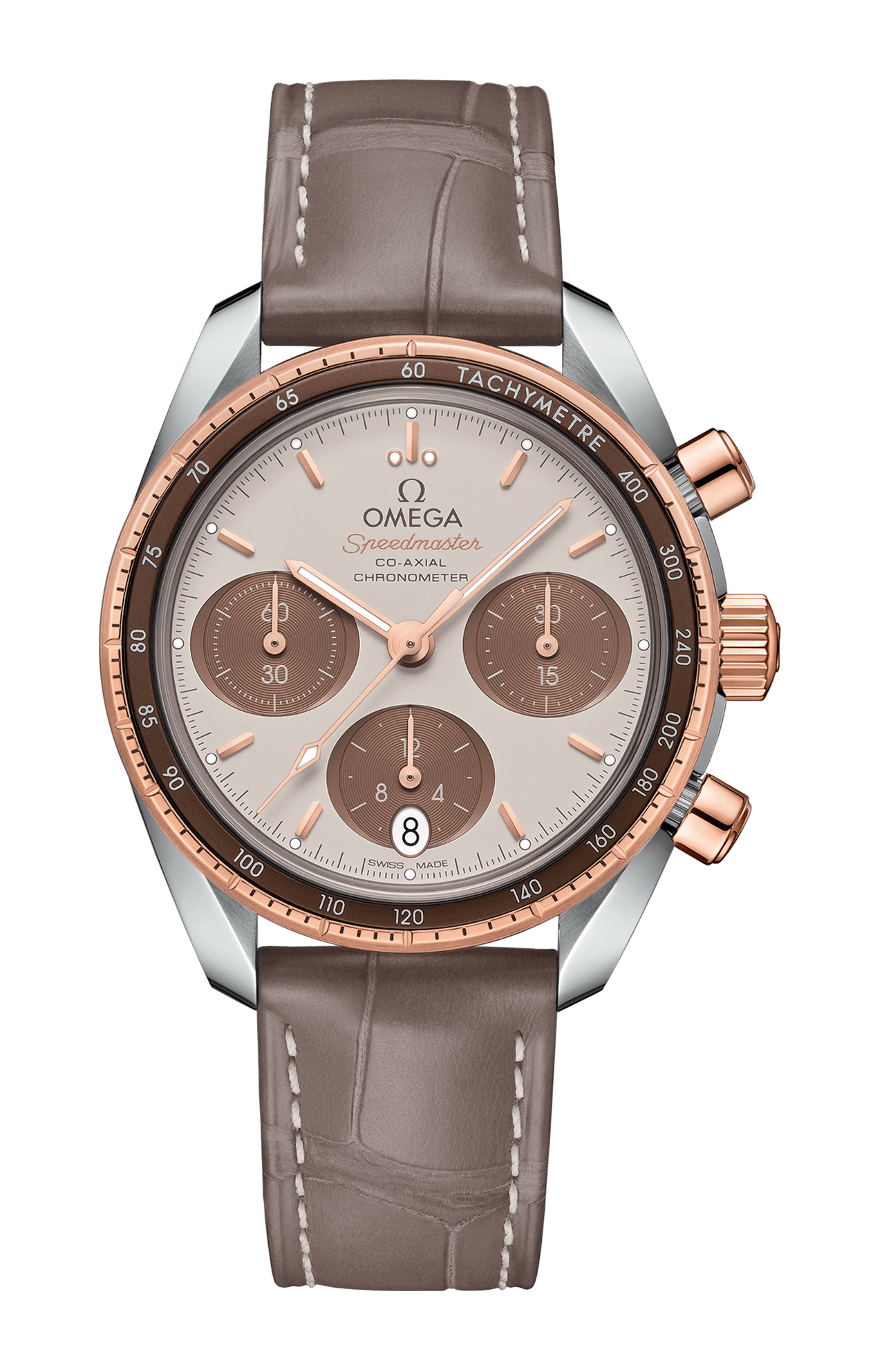 Omega | SPEEDMASTER 38 MM, ACCIAIO-ORO SEDNA&trade; SU PELLE - 324.23.38.50.02.002 (1)