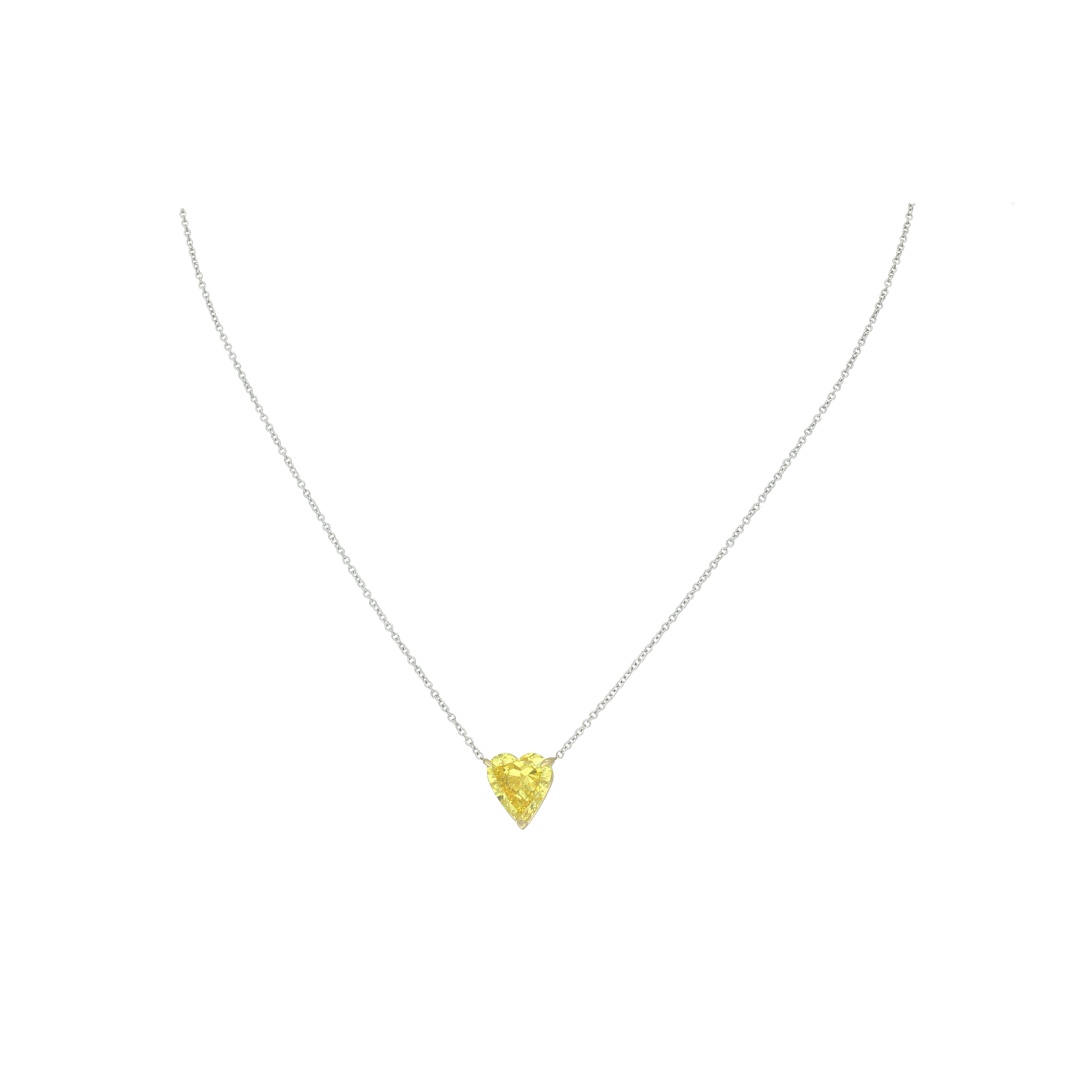 Bartorelli Italian Jewels | COLLANA IN ORO BIANCO CON CIONDOLO DIAMANTE FANCY YELLOW TAGLIO CUORE - F.340D (1)