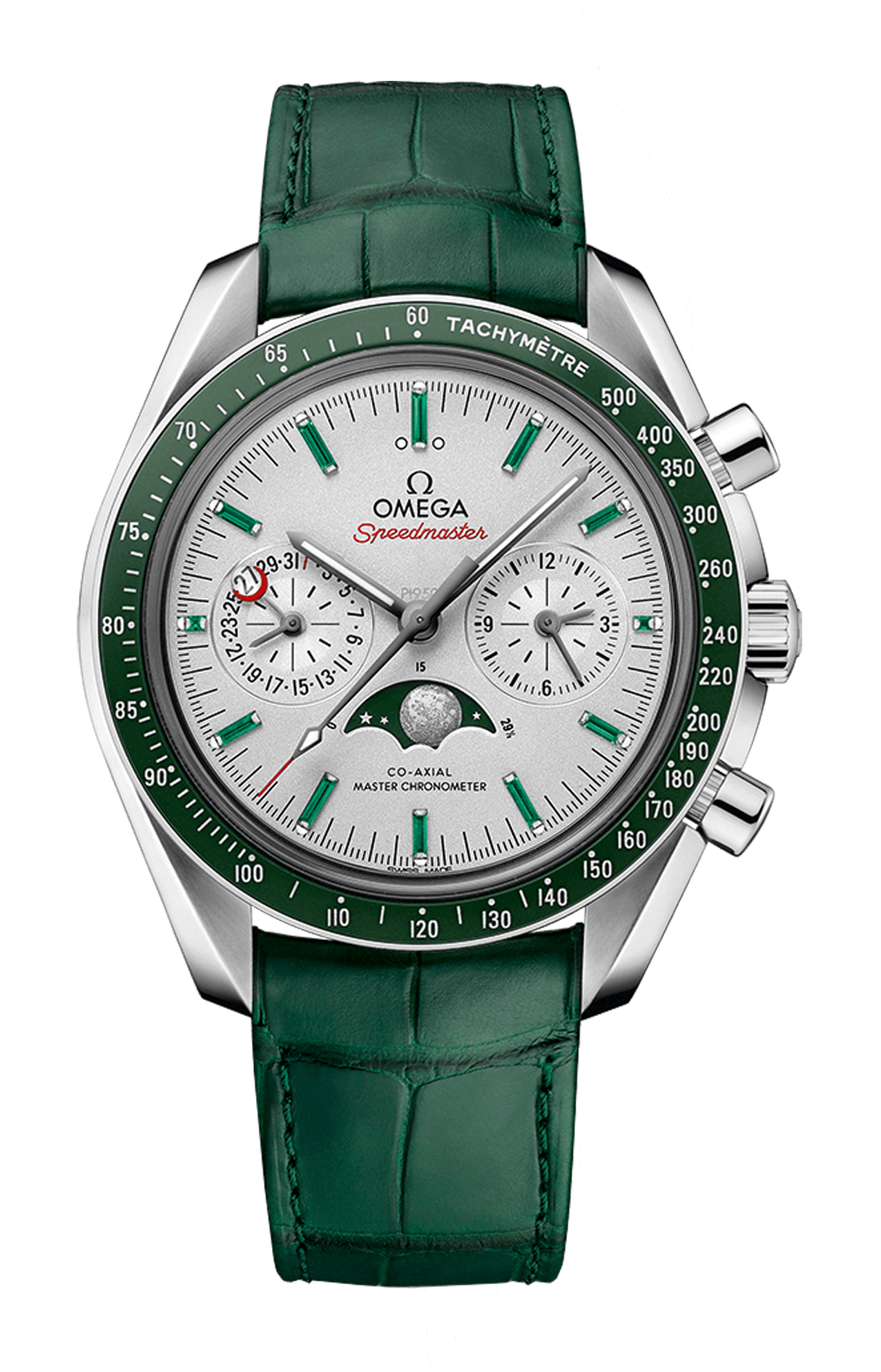 Omega | SPEEDMASTER FASI LUNARI 44,25 MM, PLATINO SU PELLE - 304.93.44.52.99.003 (1)