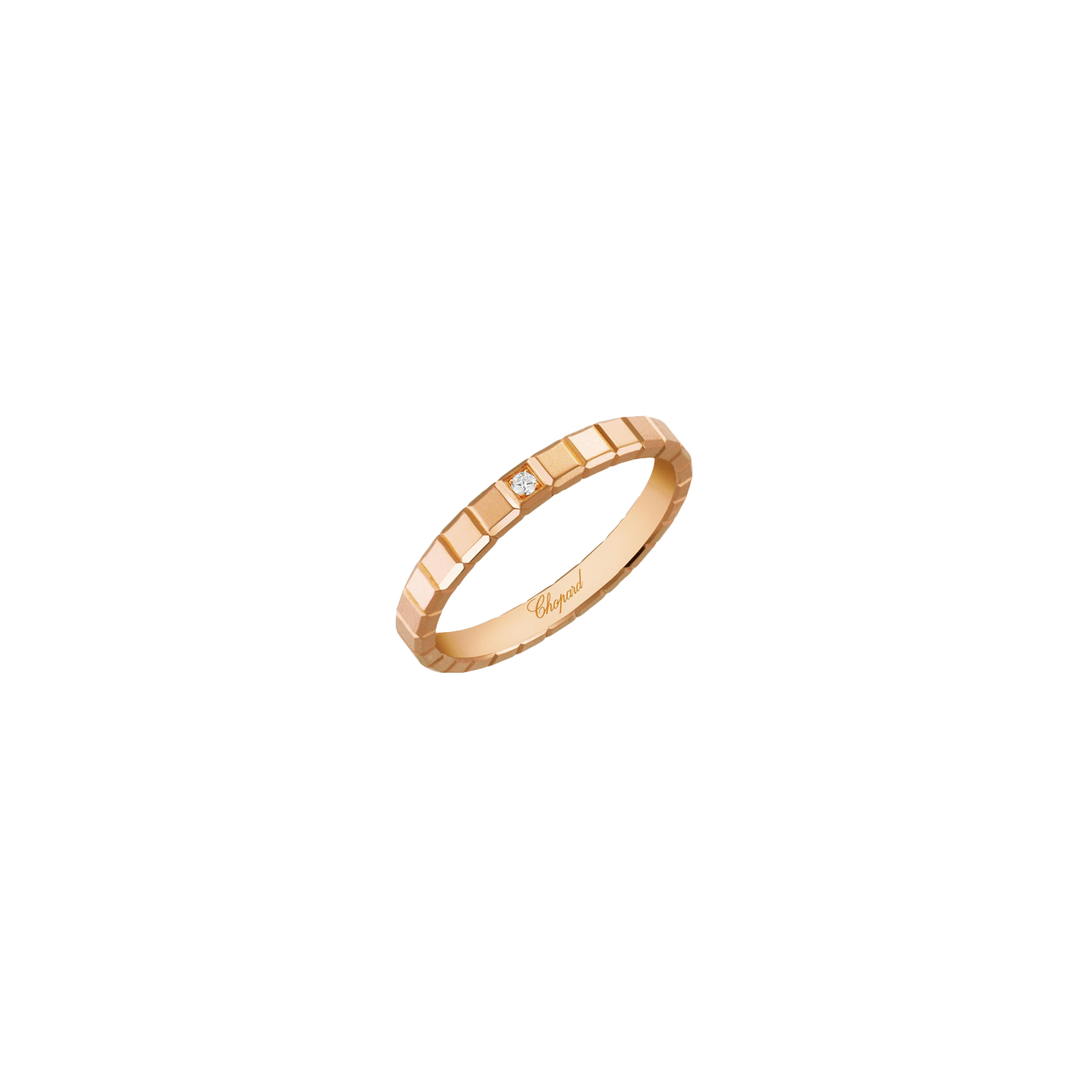 Chopard | CHOPARD - ICE CUBE PURE - ANELLO IN ORO ROSA CON DIAMANTE - 827702-5229 - 827702 (1)