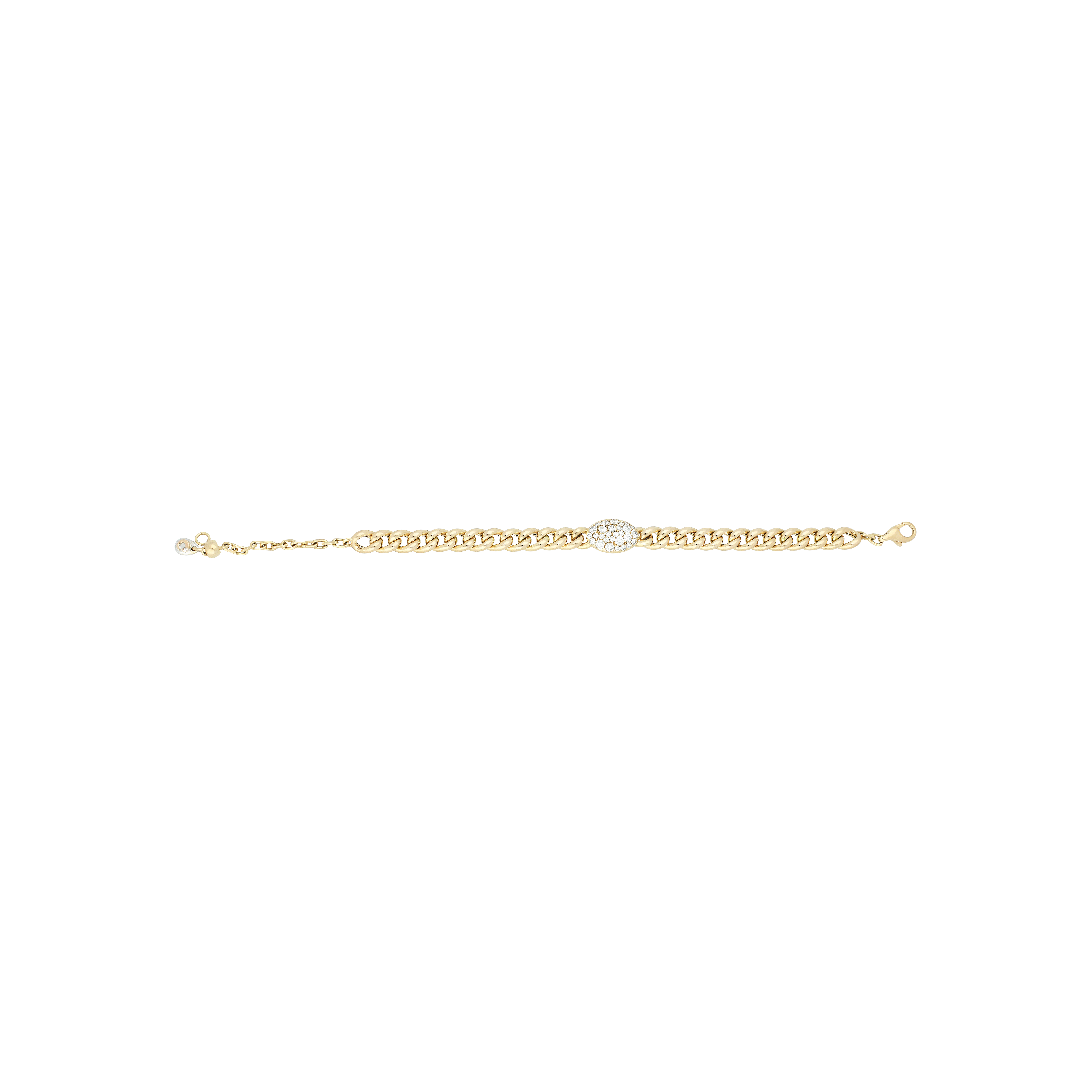 Bartorelli Italian Jewels | BRACCIALE IN MAGLIA MORBIDA ORO ROSA CON PAV&Eacute; DI DIAMANTI - 73819190 (2)