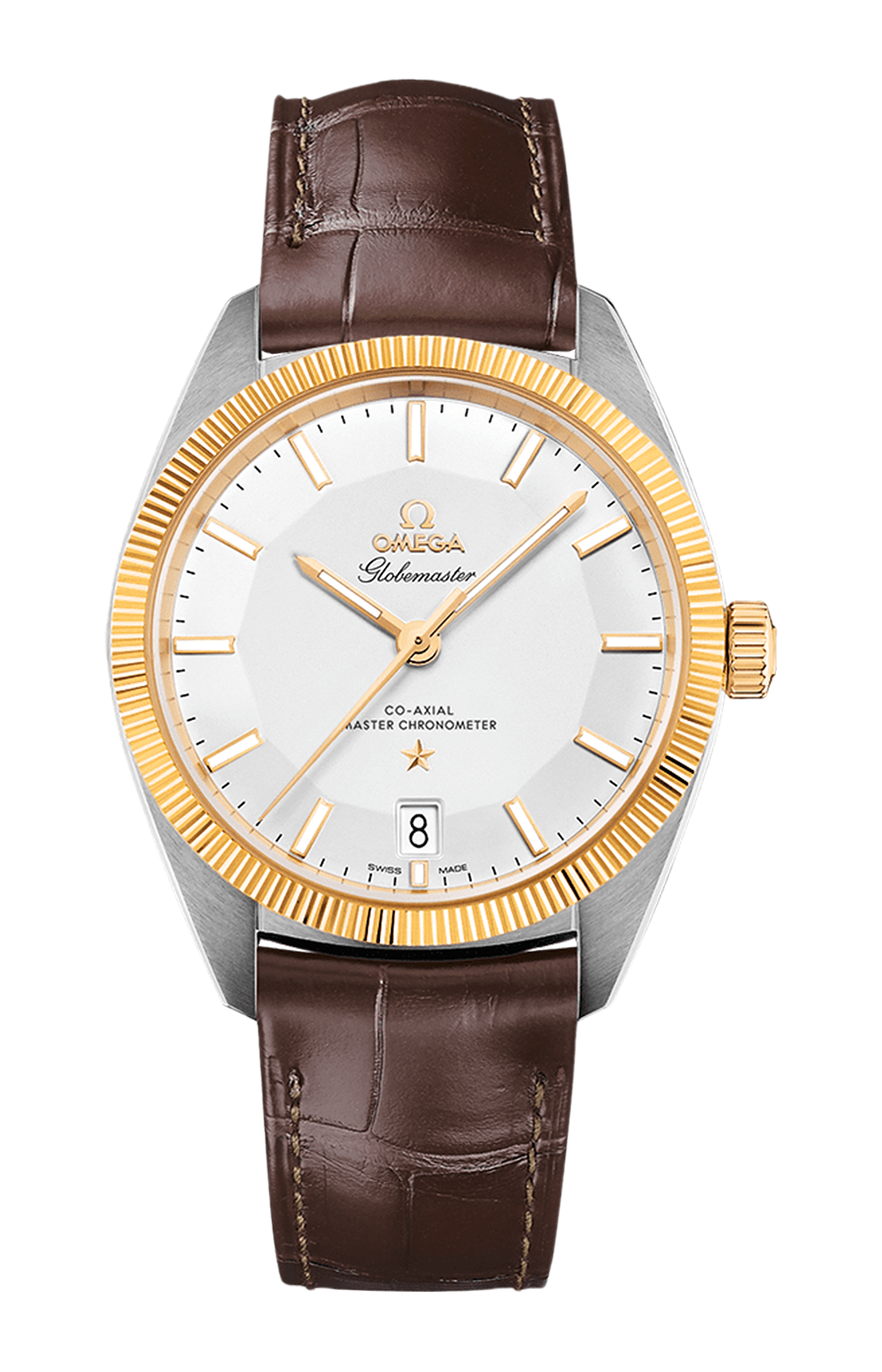 Omega | CONSTELLATION GLOBEMASTER 39 MM, ACCIAIO-ORO GIALLO SU PELLE - 130.23.39.21.02.001 (1)