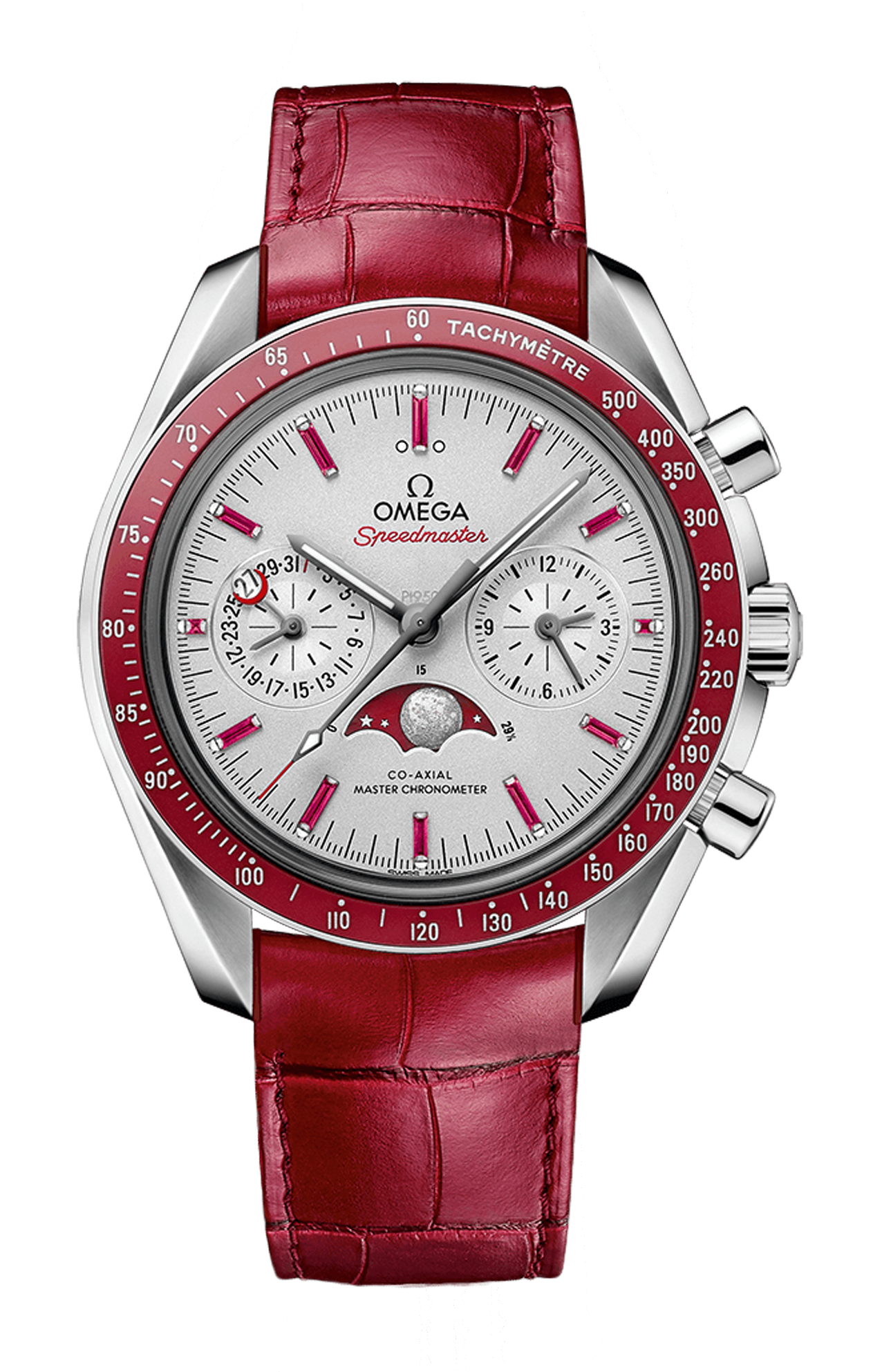 Omega | SPEEDMASTER FASI LUNARI 44,25 MM, PLATINO SU PELLE - 304.93.44.52.99.002 (1)